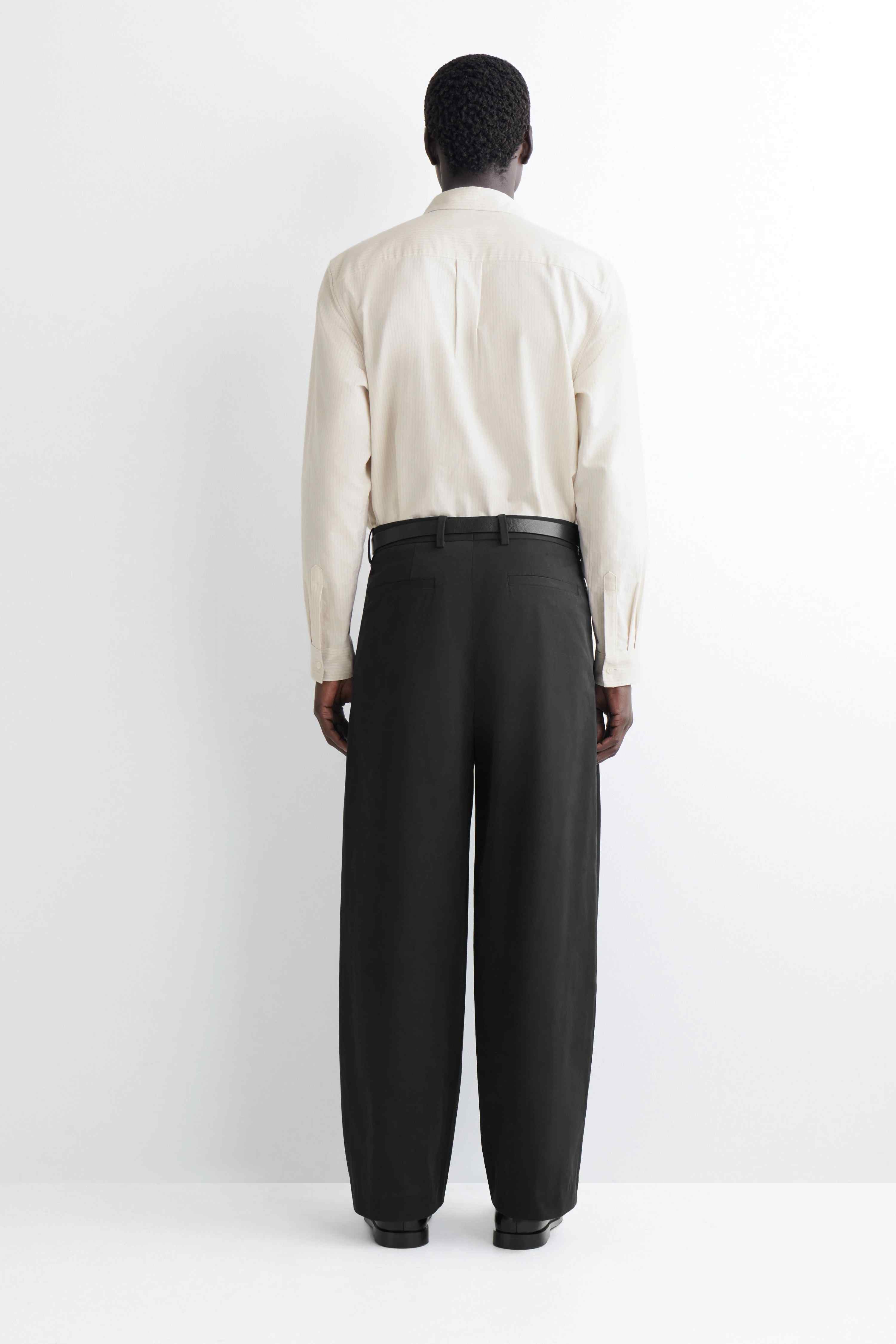 PLEATED COTTON RELAXED-FIT WIDE-LEG TROUSERS - 2
