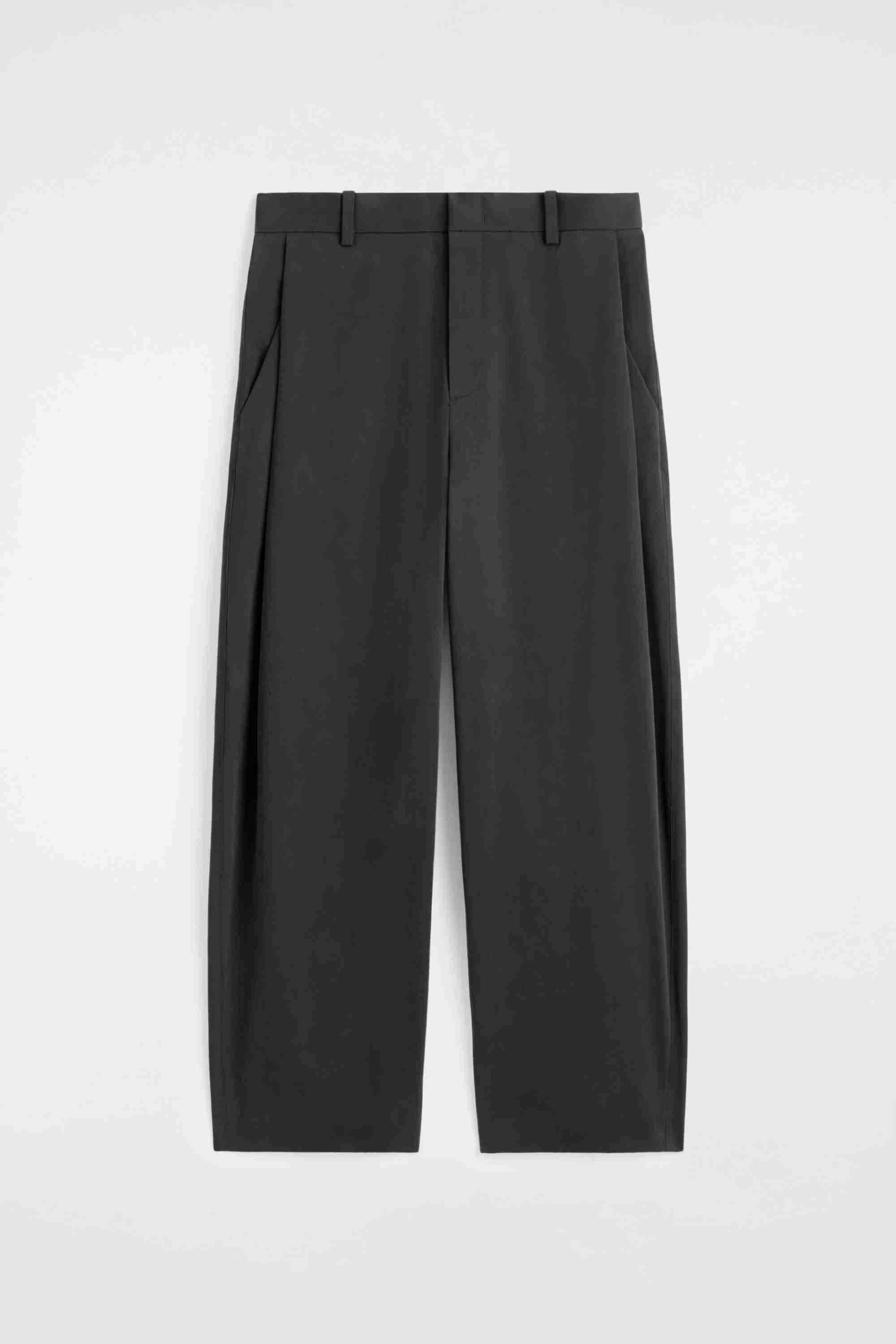 PLEATED COTTON RELAXED-FIT WIDE-LEG TROUSERS - 6