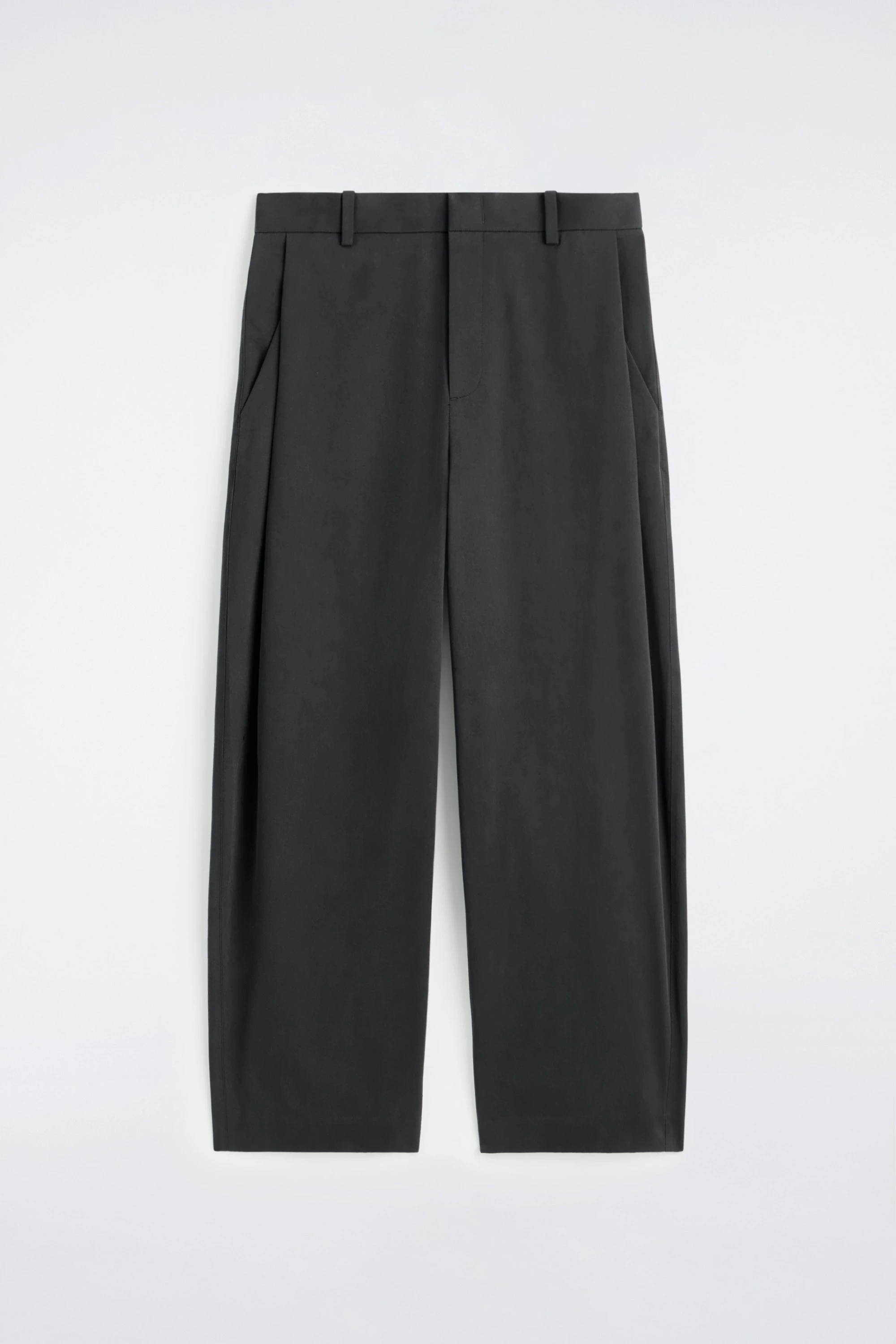 PLEATED COTTON RELAXED-FIT WIDE-LEG TROUSERS - 6