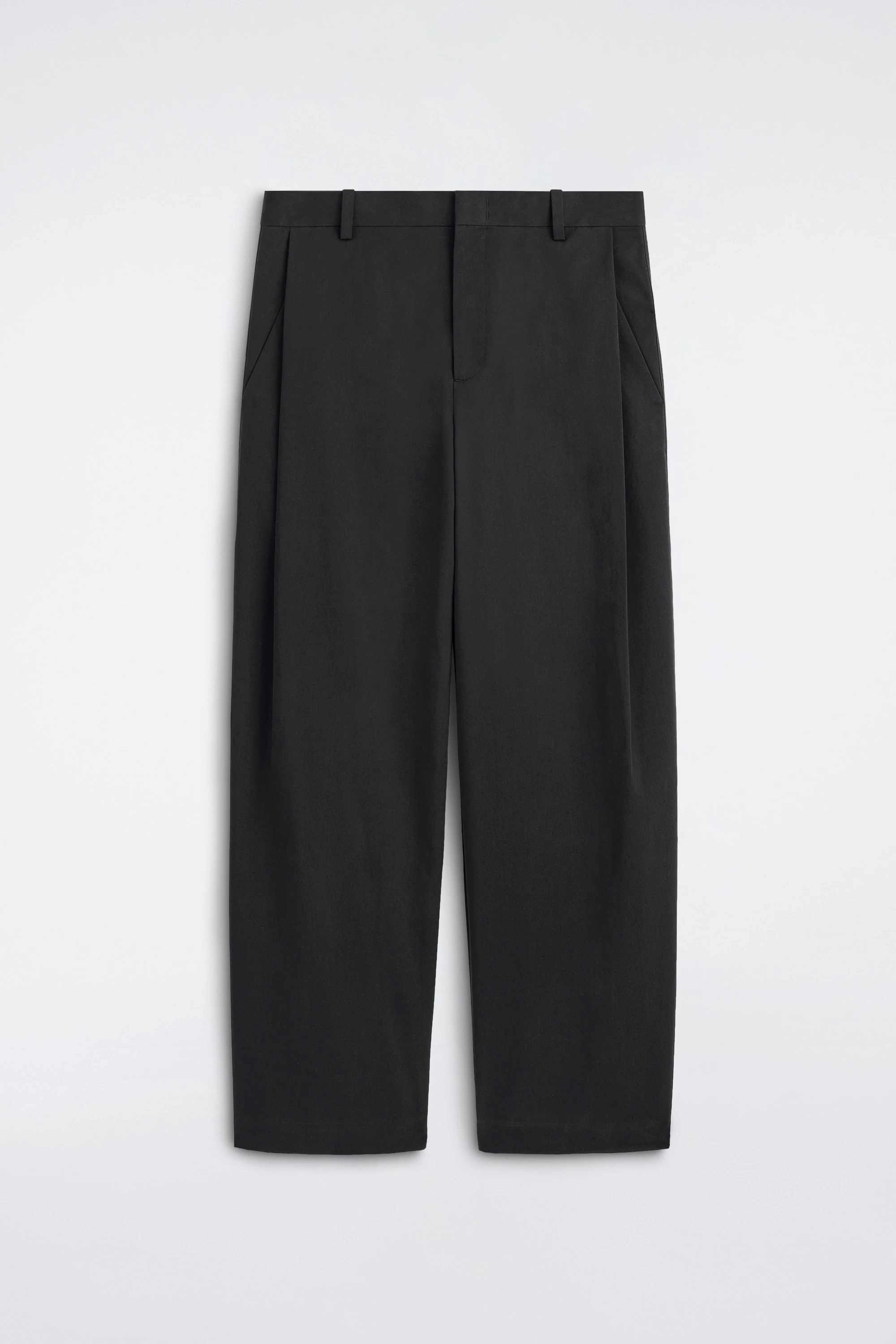 PLEATED COTTON RELAXED-FIT WIDE-LEG TROUSERS - 6