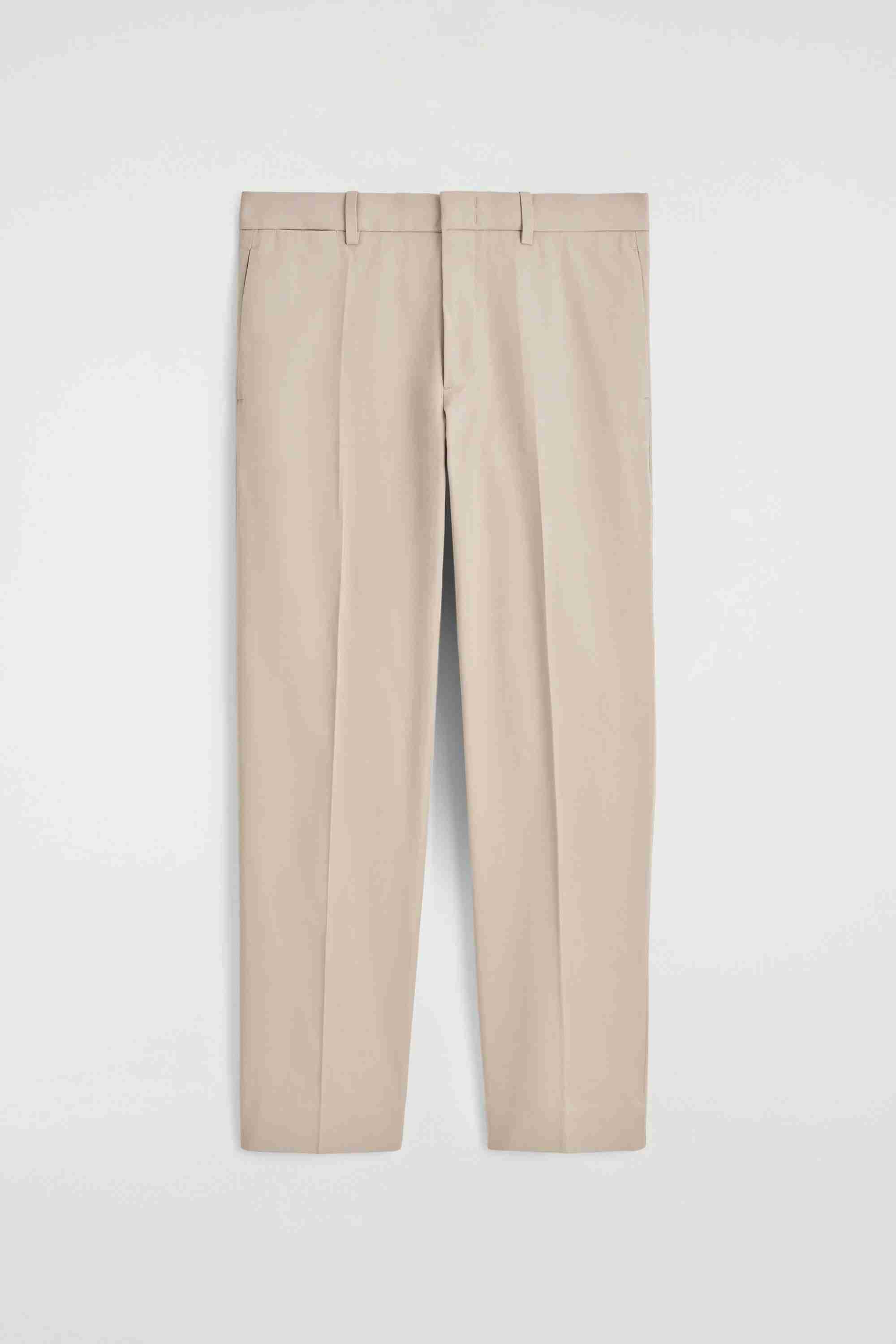 COTTON REGULAR-FIT TAPERED CHINOS - 1