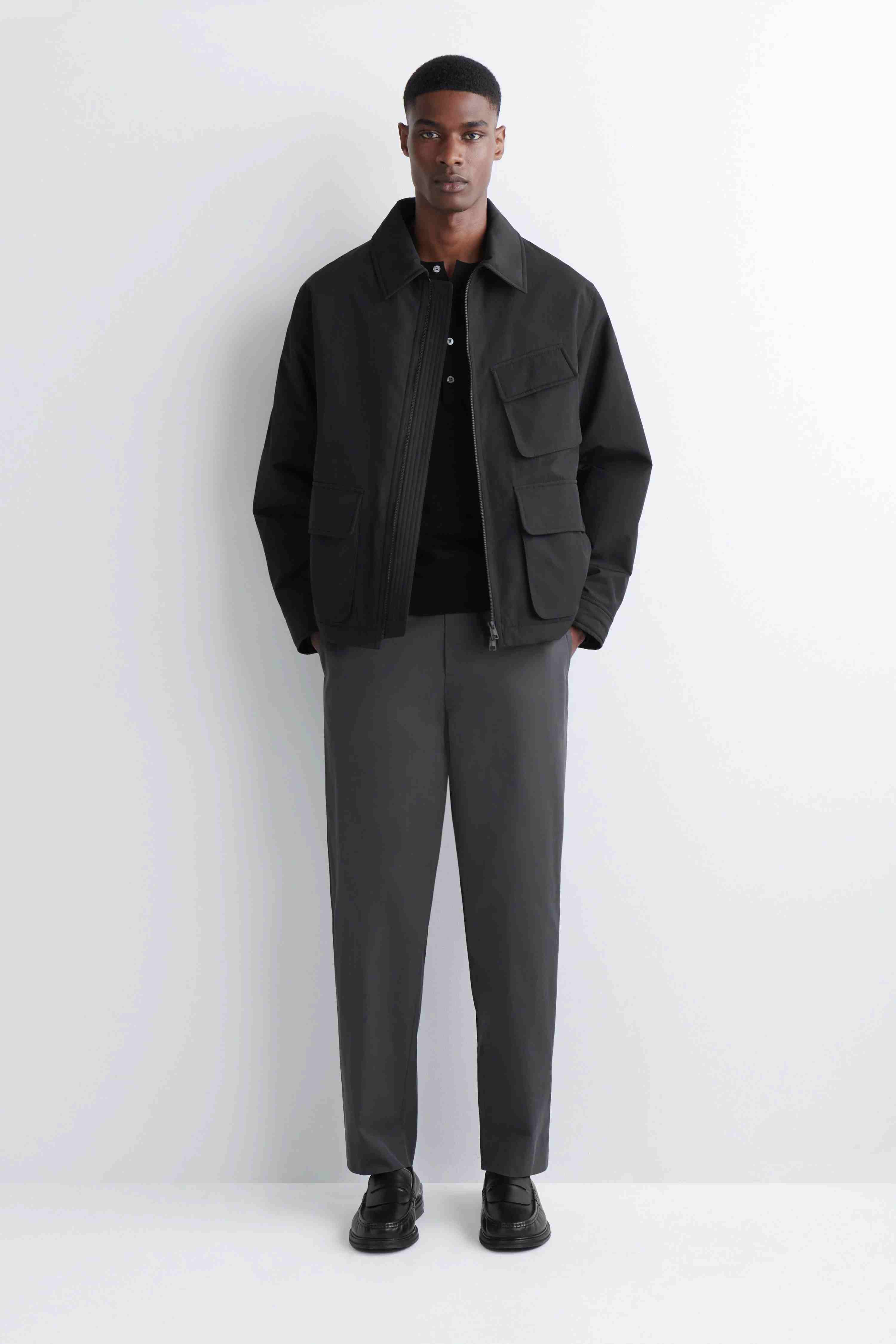 COTTON REGULAR-FIT TAPERED CHINOS - 1