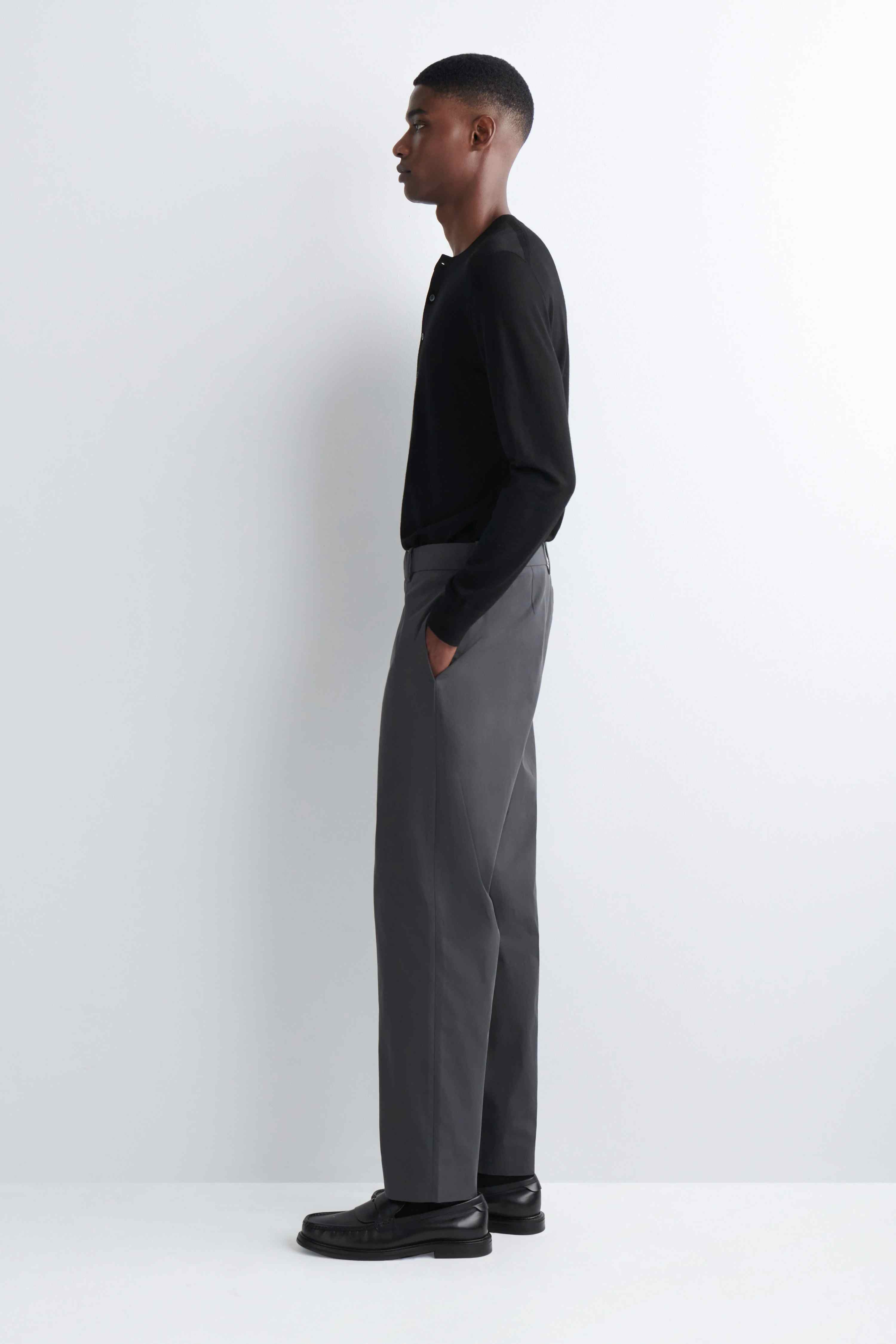 COTTON REGULAR-FIT TAPERED CHINOS - 3
