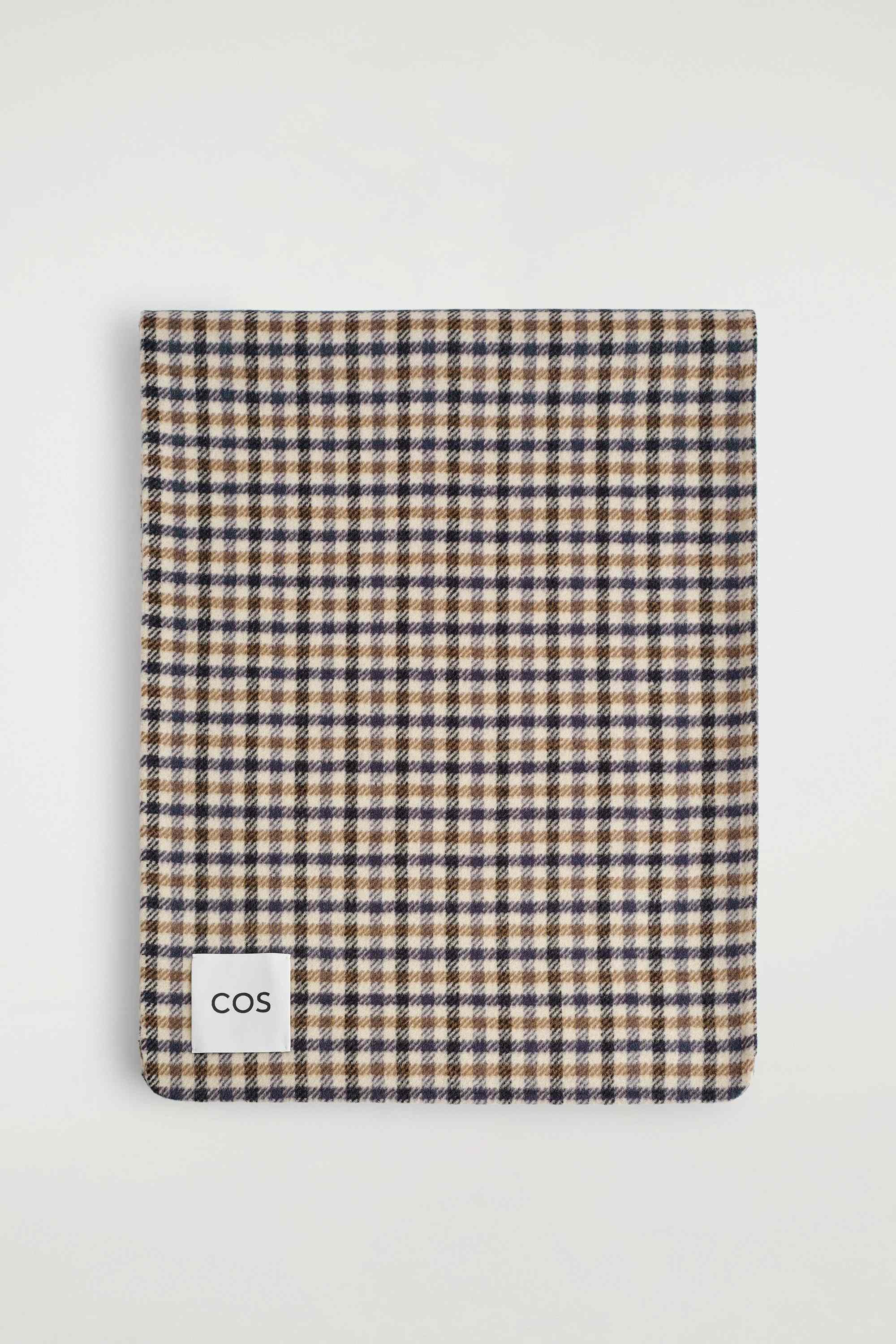CHECKED DOUBLE-FACED MERINO WOOL SCARF