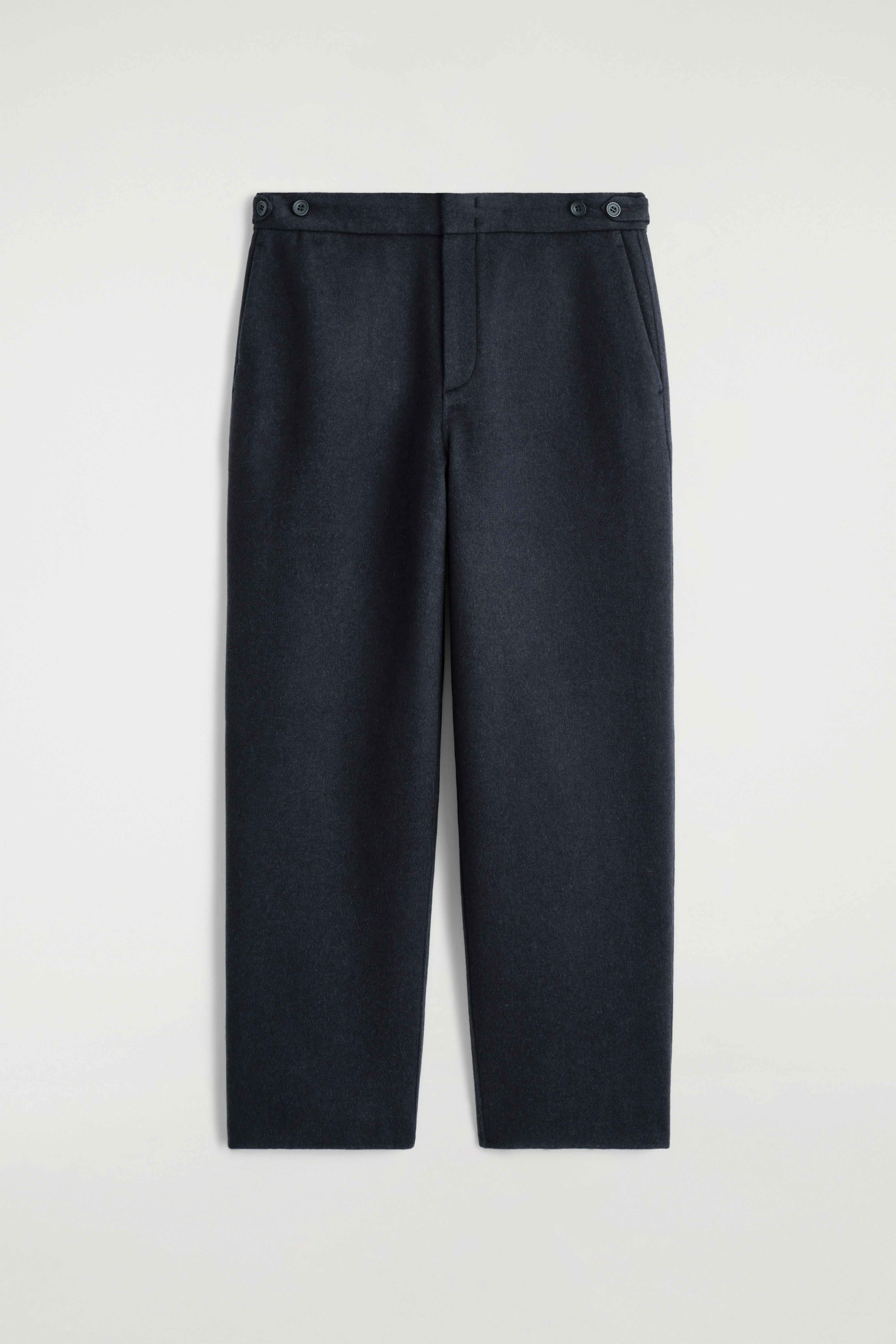 SPLIT WOOL RELAXED-FIT TAPERED TROUSERS - 1