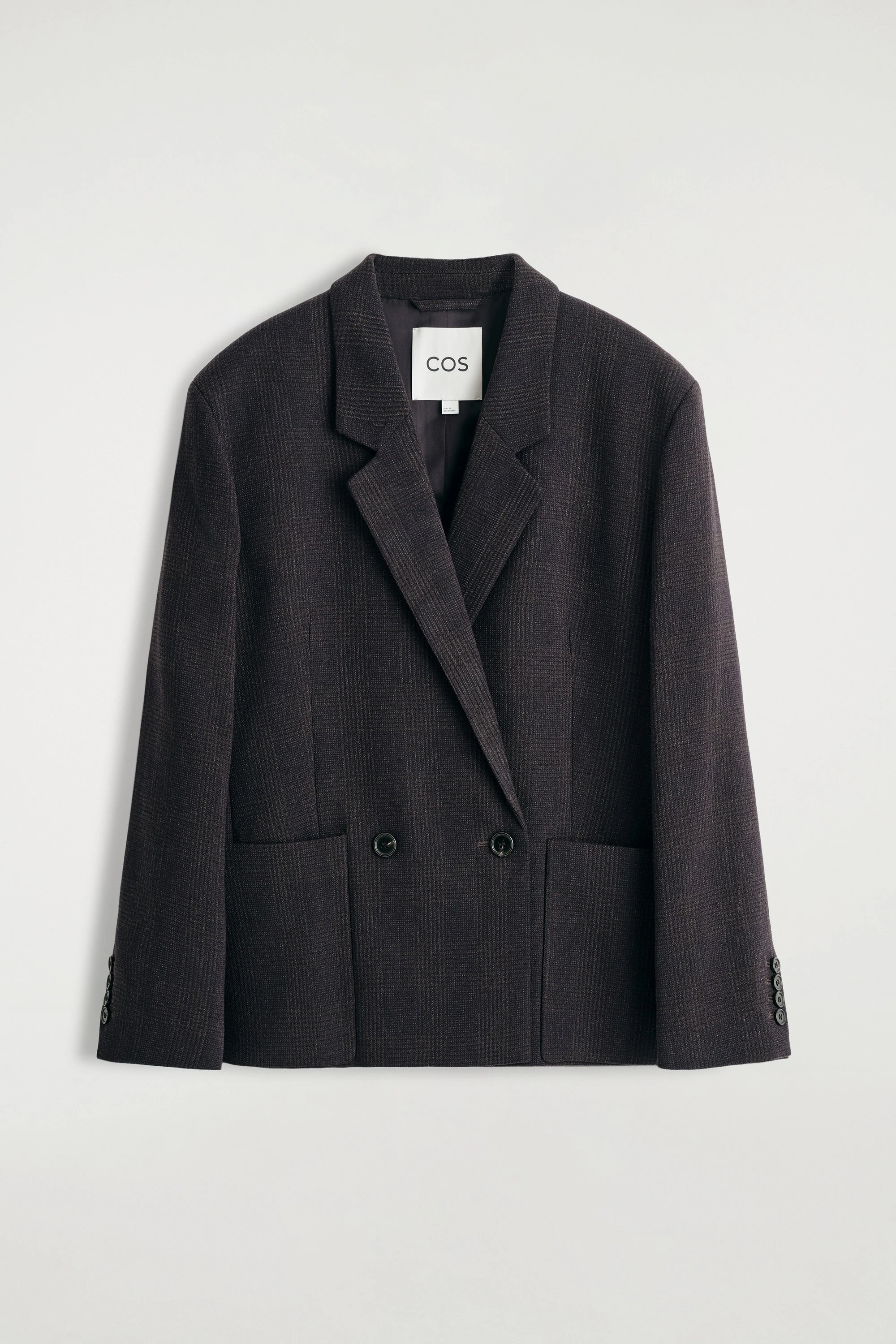 CHECKED DOUBLE-BREASTED BLAZER - 1