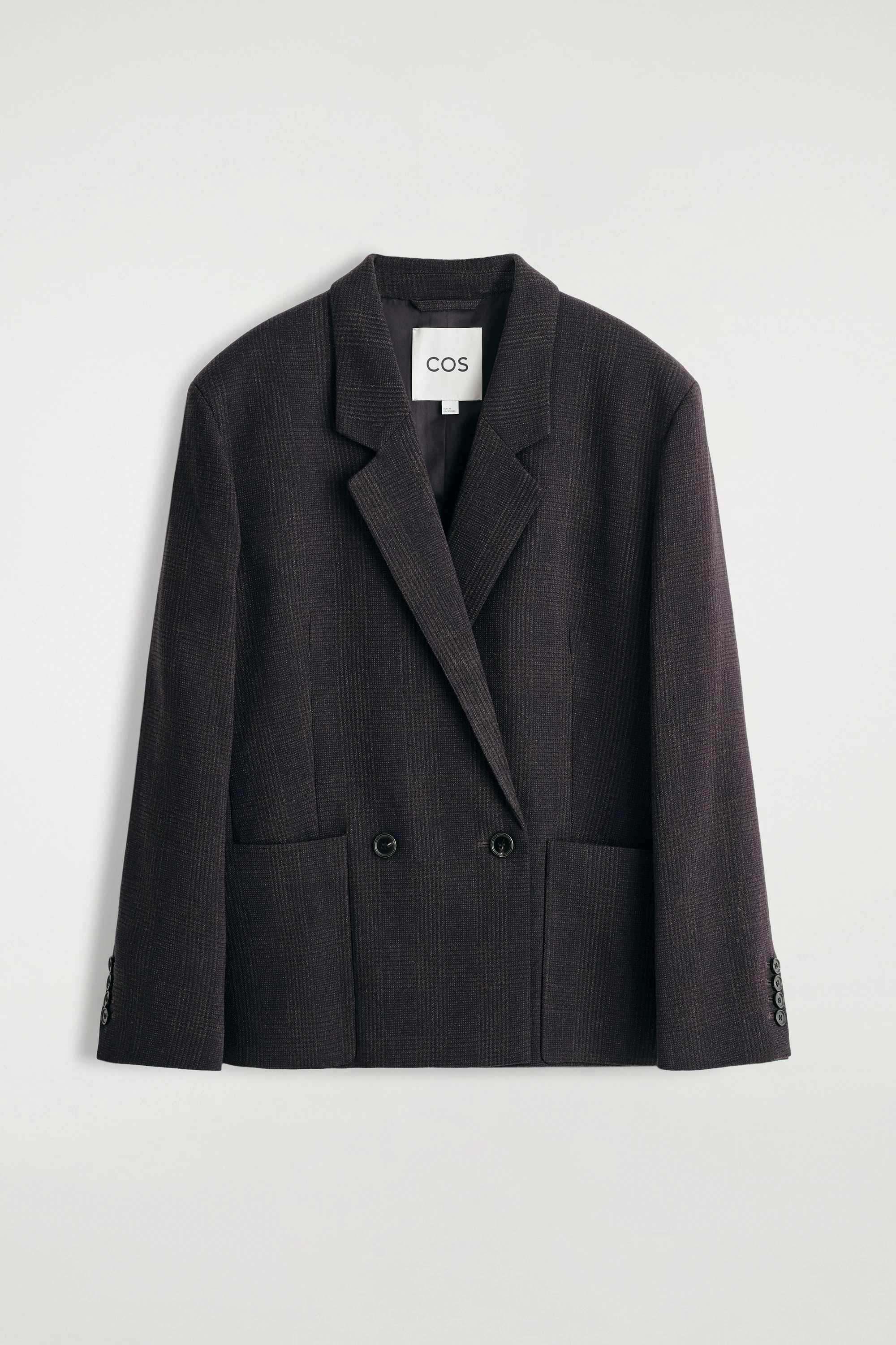 CHECKED DOUBLE-BREASTED BLAZER - 1