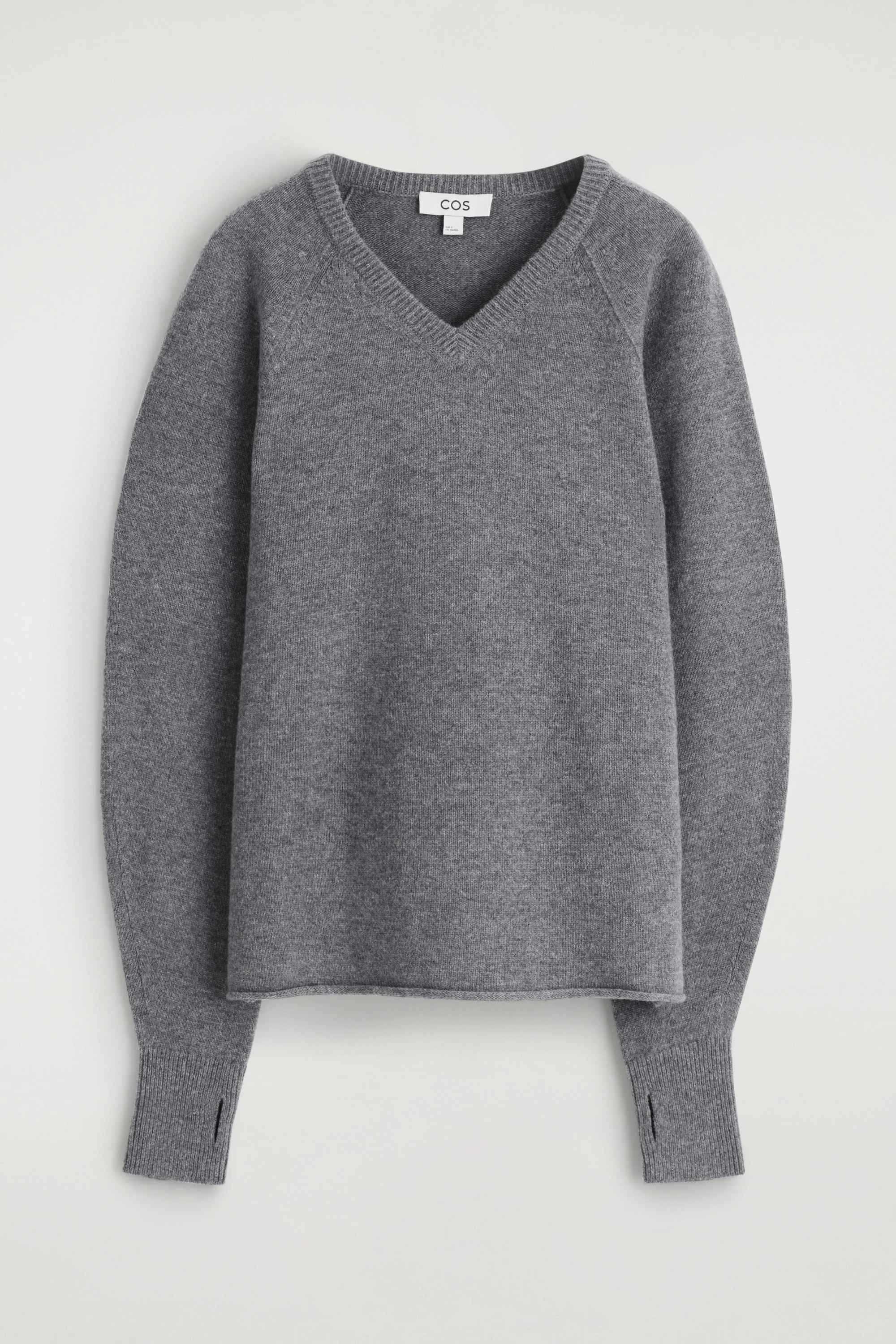 MERINO WOOL V-NECK JUMPER - 1