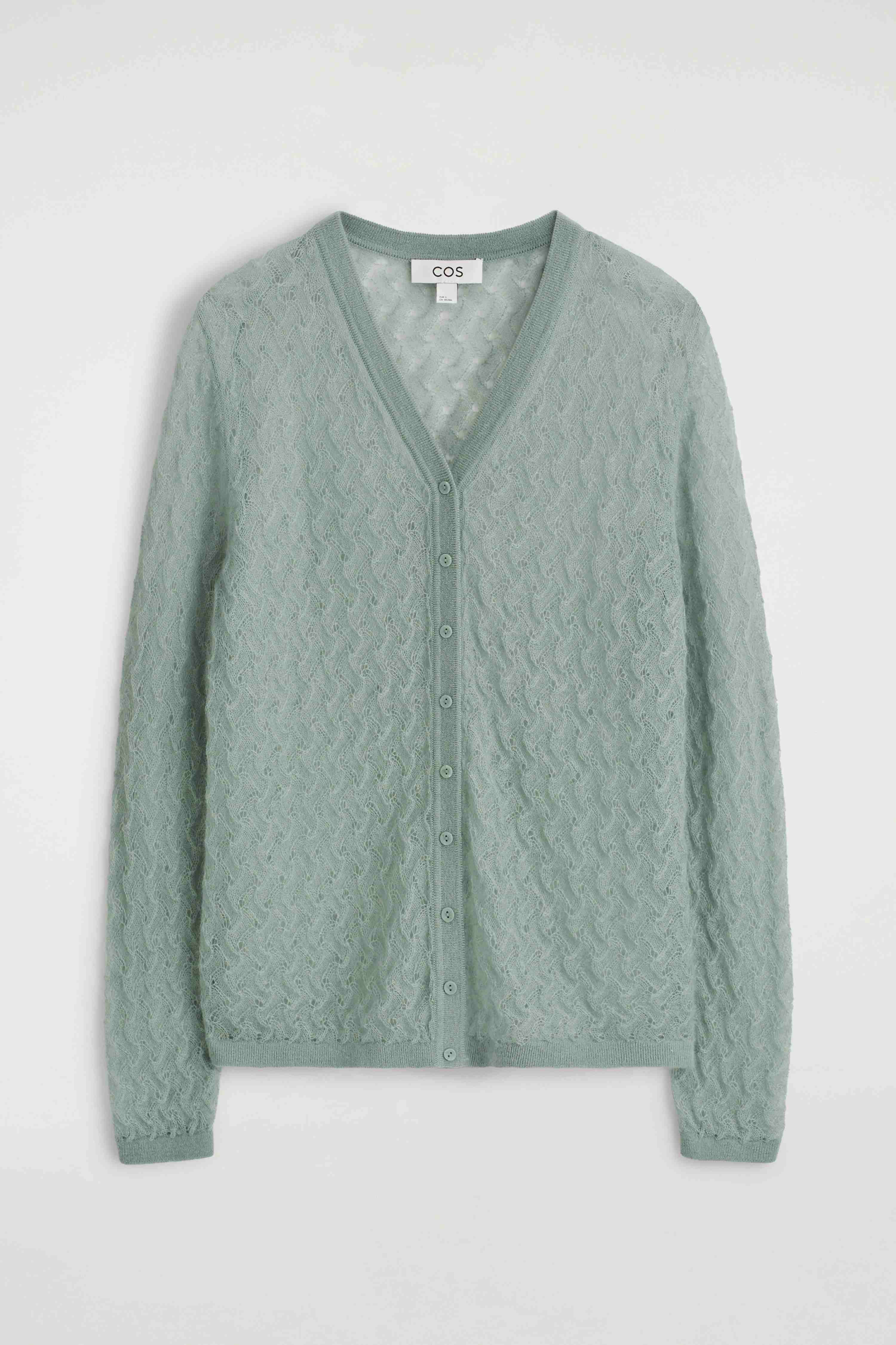 POINTELLE-KNIT MOHAIR CARDIGAN - 1