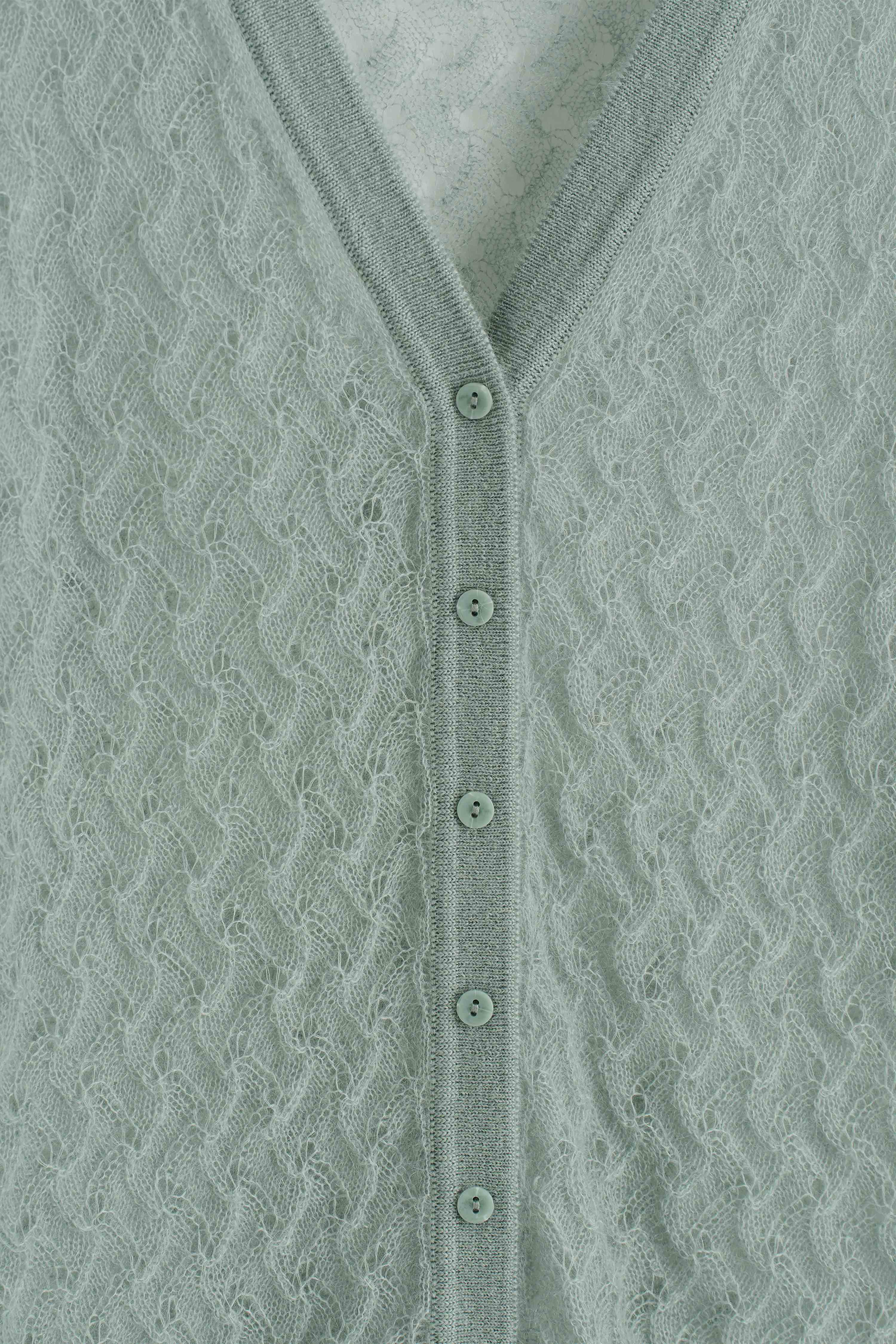 POINTELLE-KNIT MOHAIR CARDIGAN - 2