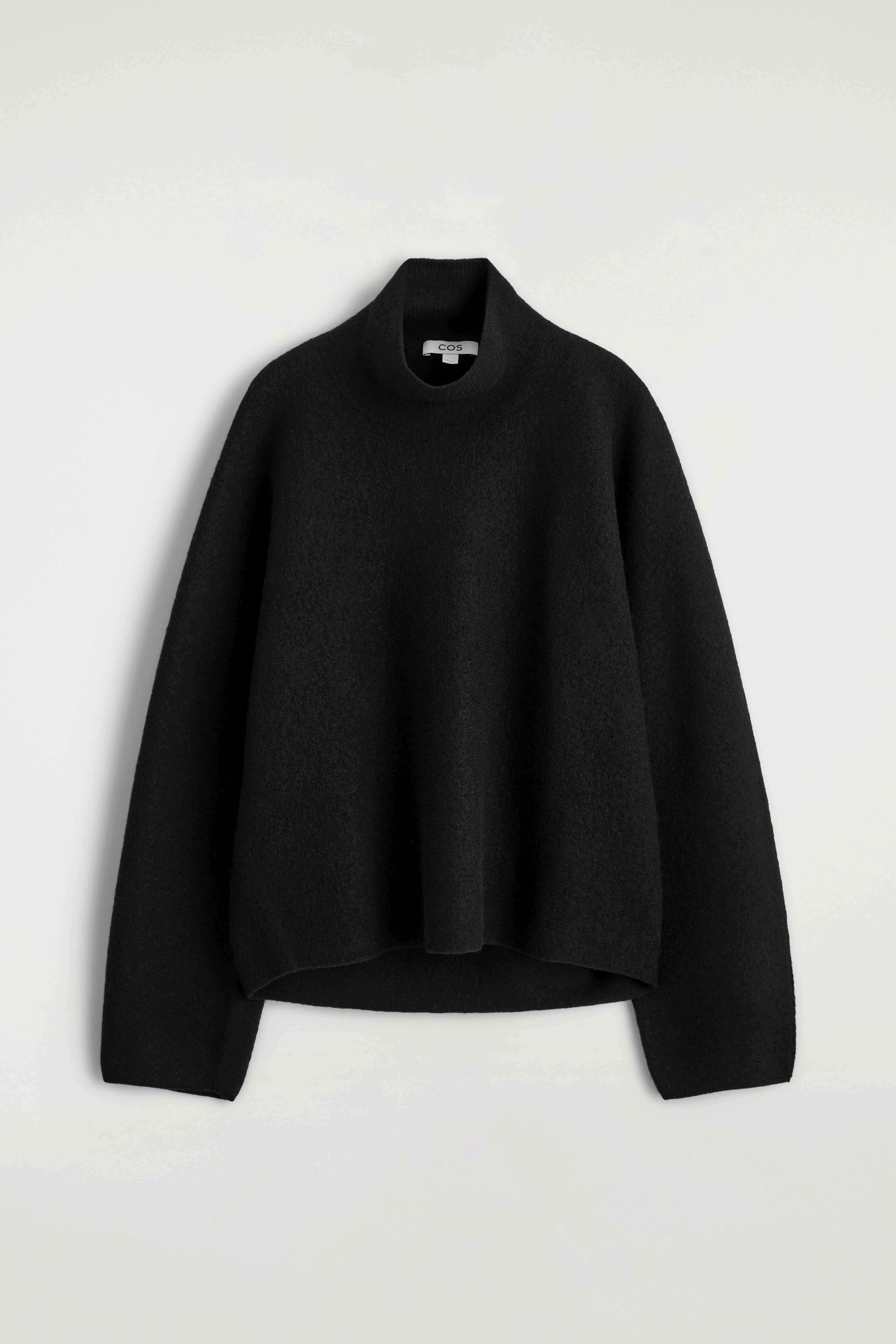 BOILED-WOOL FUNNEL-NECK JUMPER - 1
