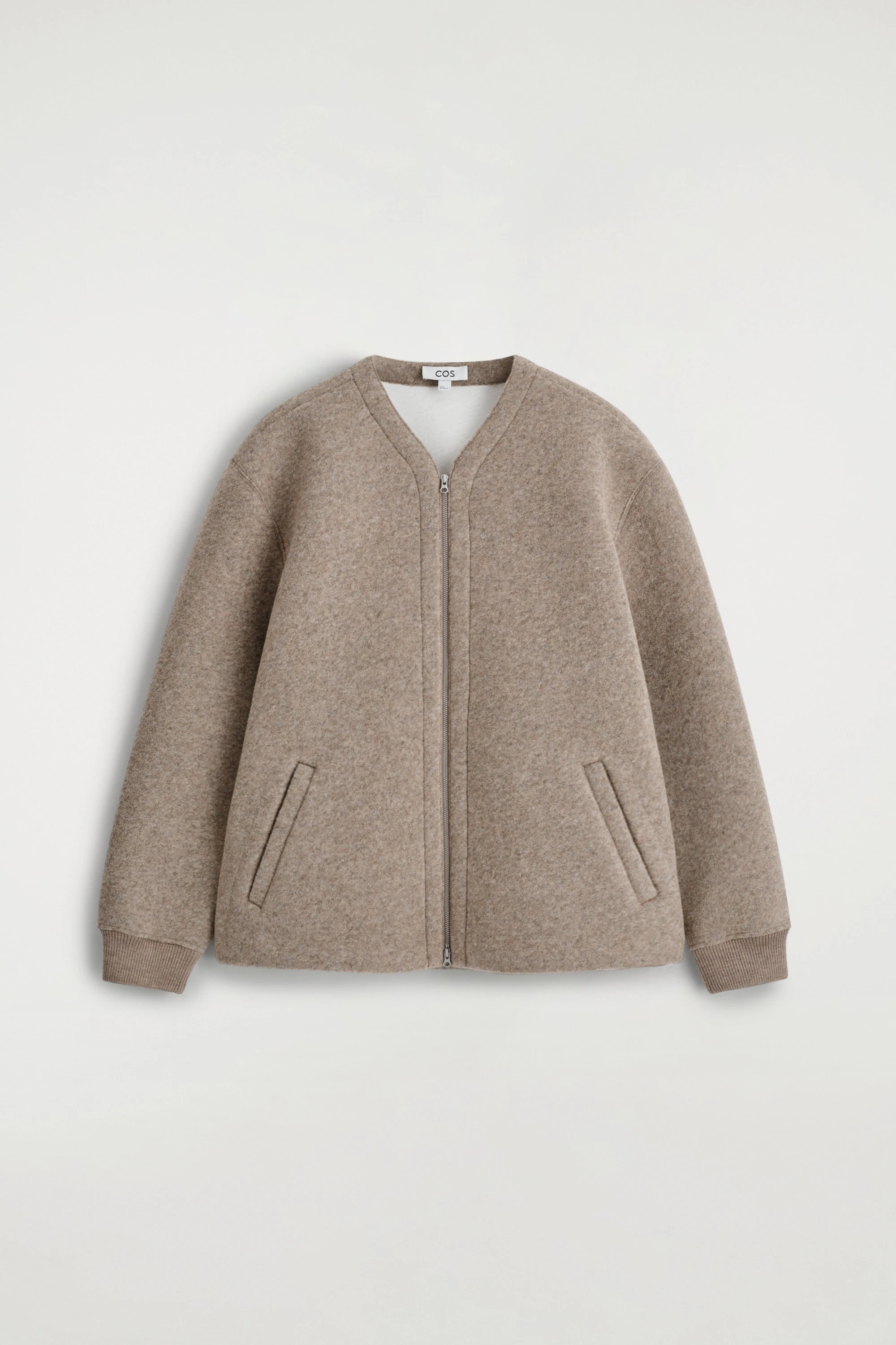 OVERSIZED FELTED-SCUBA ZIP-UP CARDIGAN - 1
