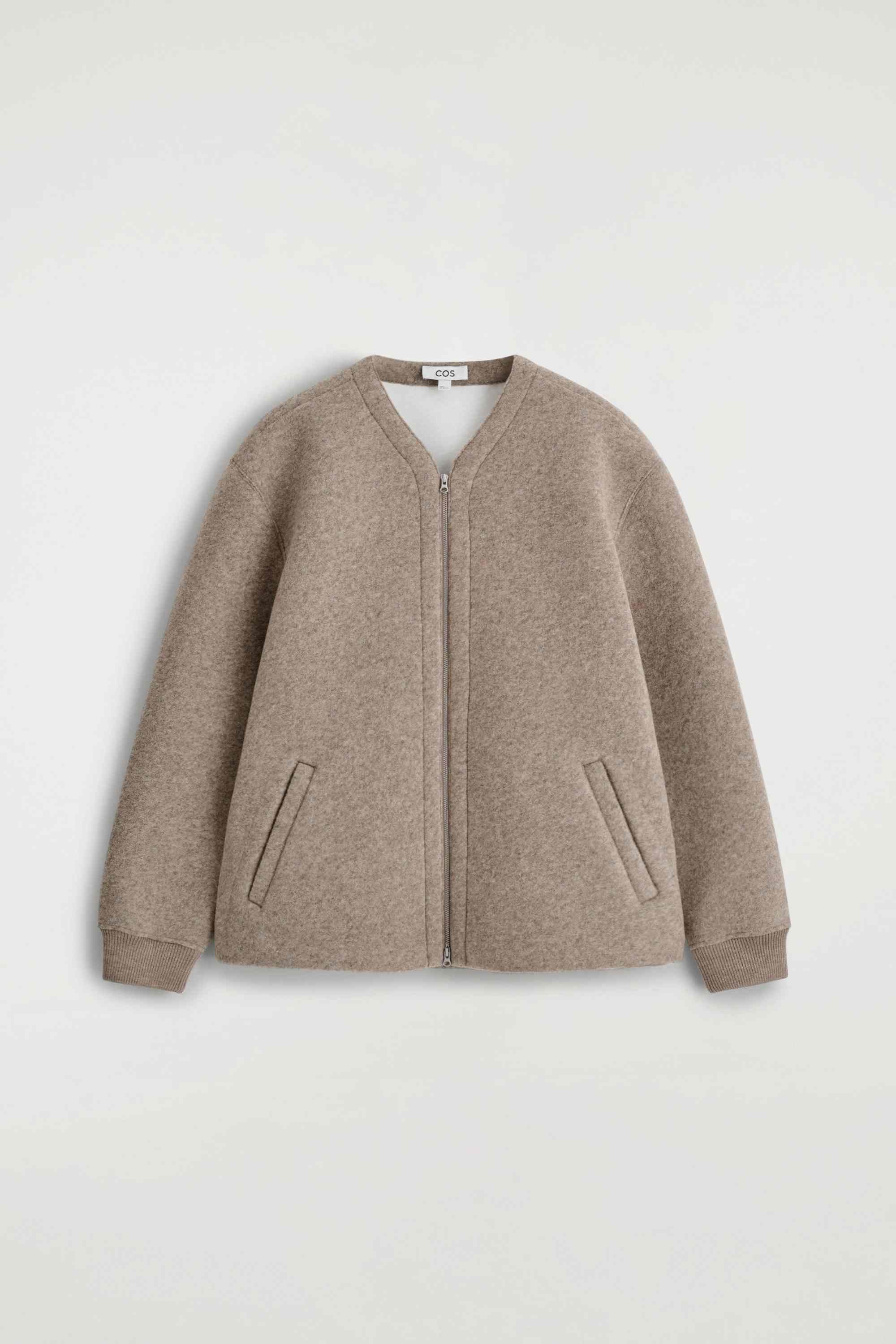 OVERSIZED FELTED-SCUBA ZIP-UP CARDIGAN - 1