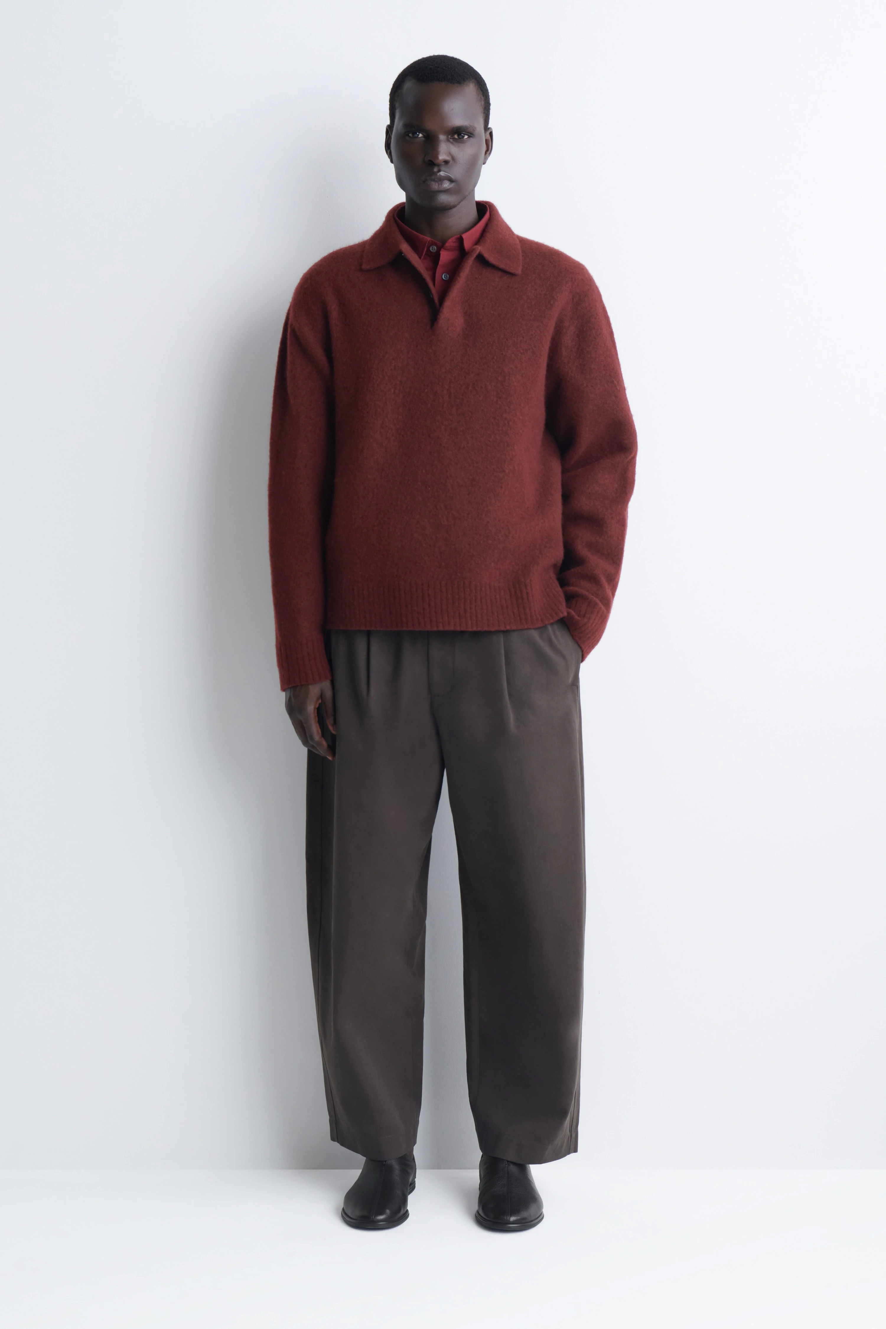 BRUSHED-WOOL POLO SHIRT - 5