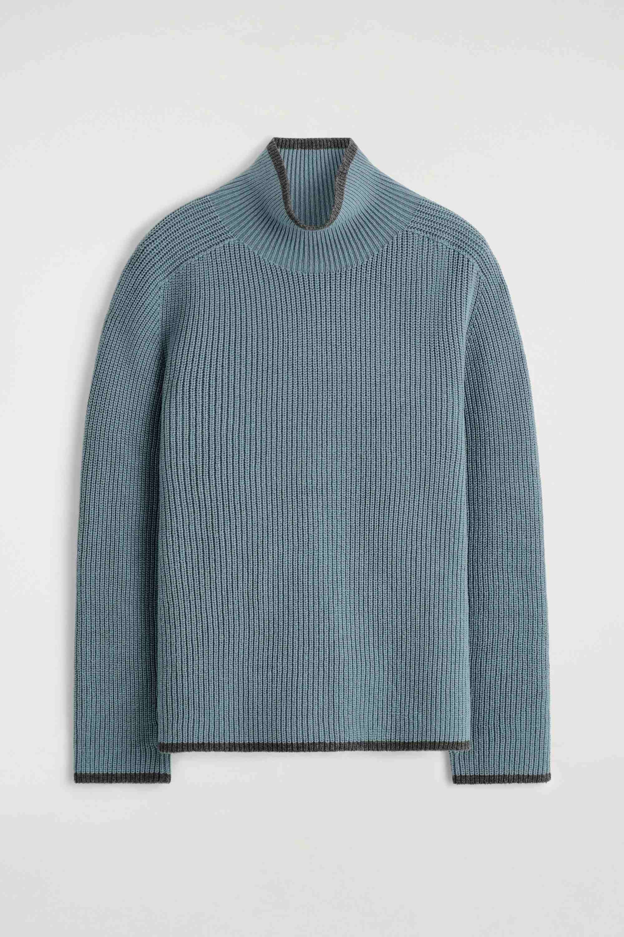 CONTRAST-TIPPED MERINO WOOL-YAK JUMPER - 1