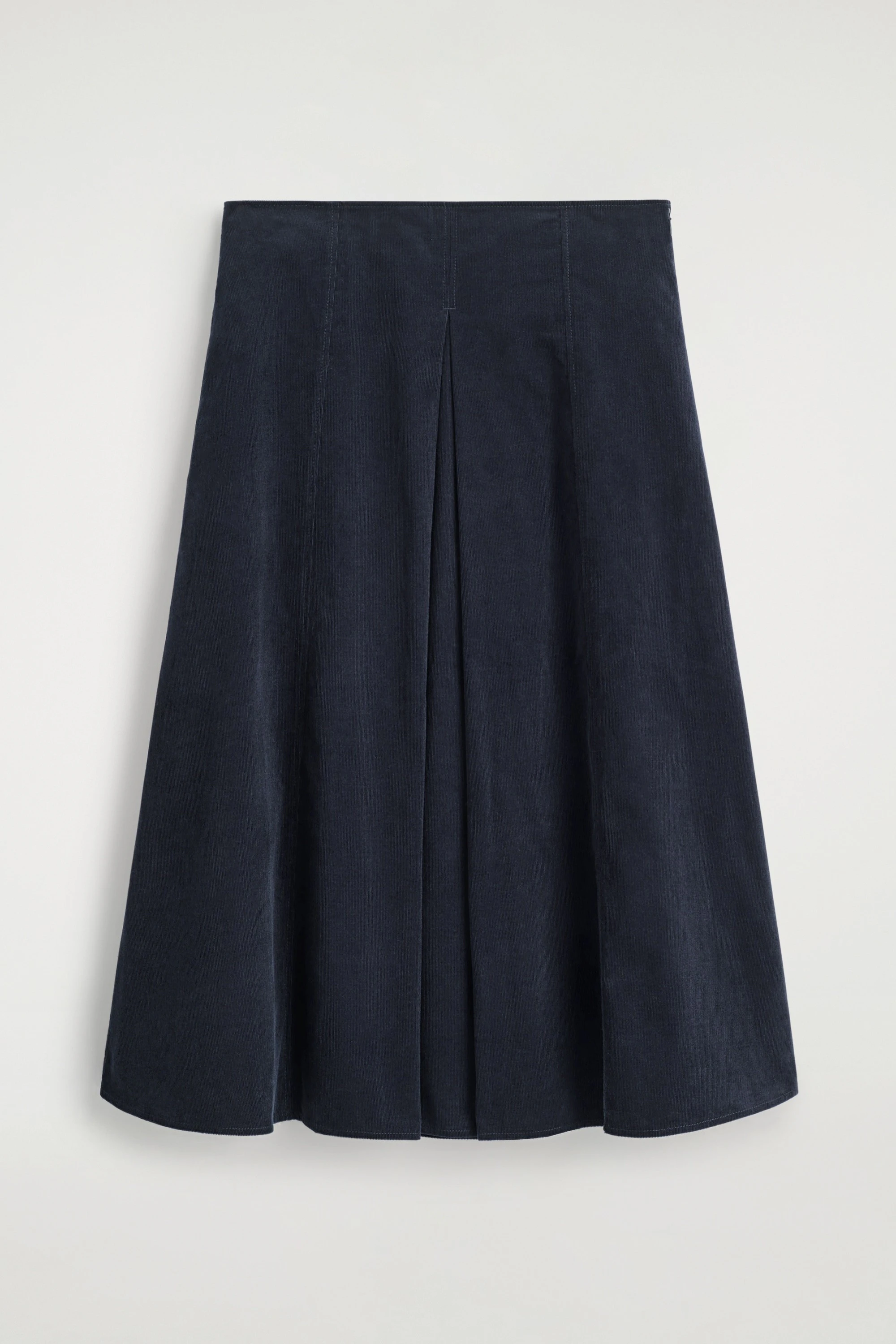 PLEATED CORDUROY MIDI SKIRT - 1