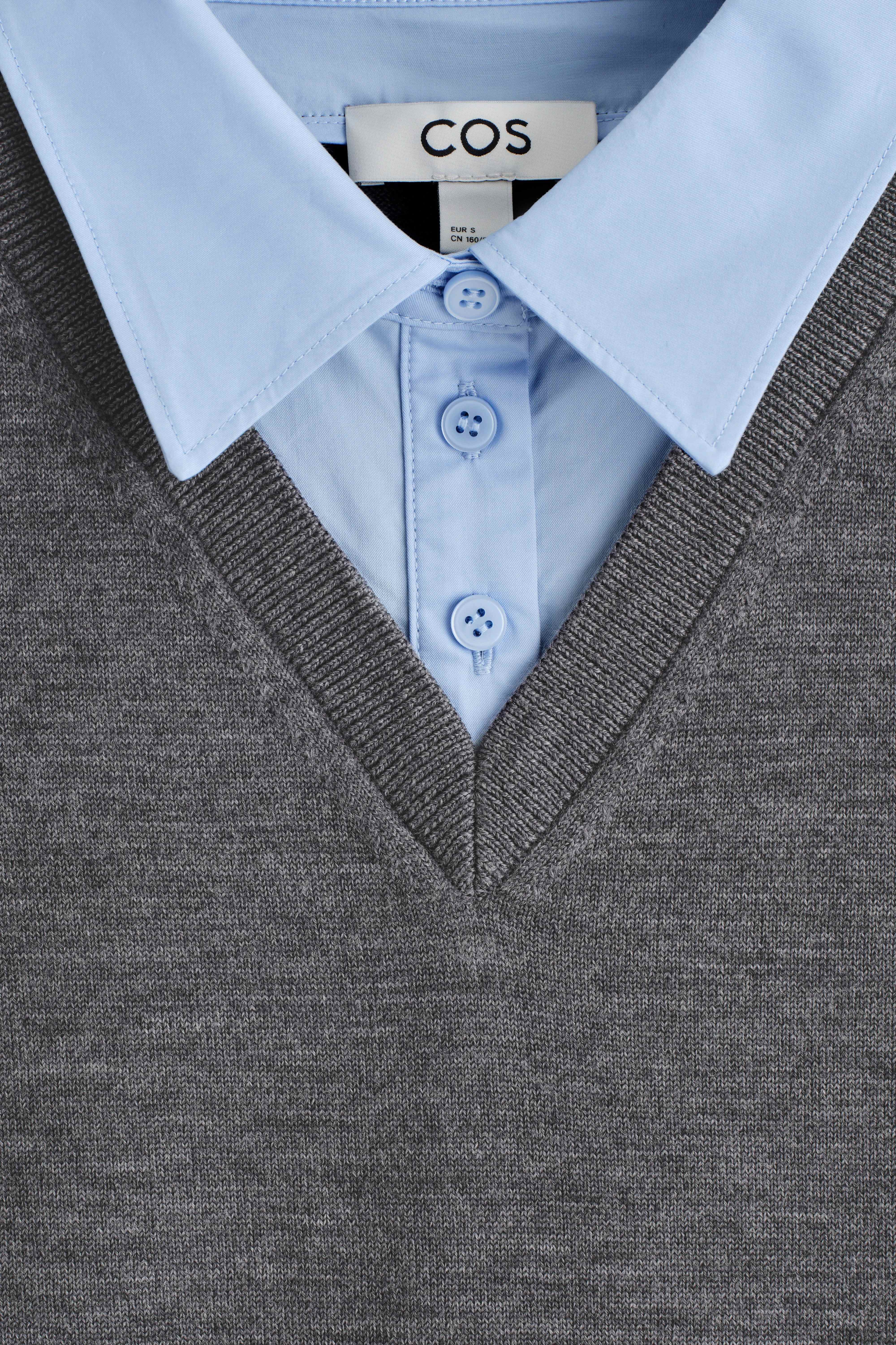 LAYERED MERINO WOOL SHIRT VEST - 2