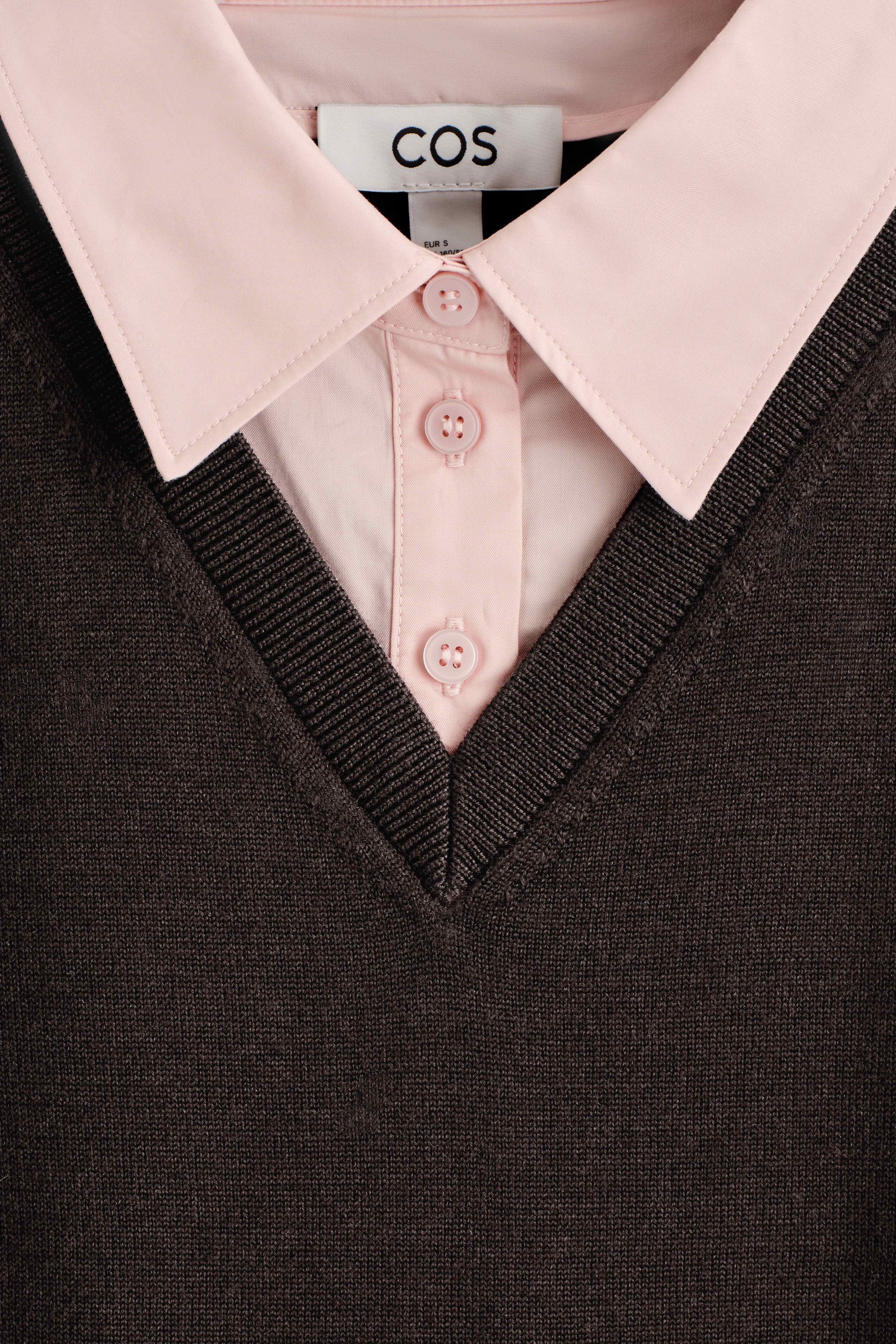 LAYERED MERINO WOOL SHIRT VEST - 2