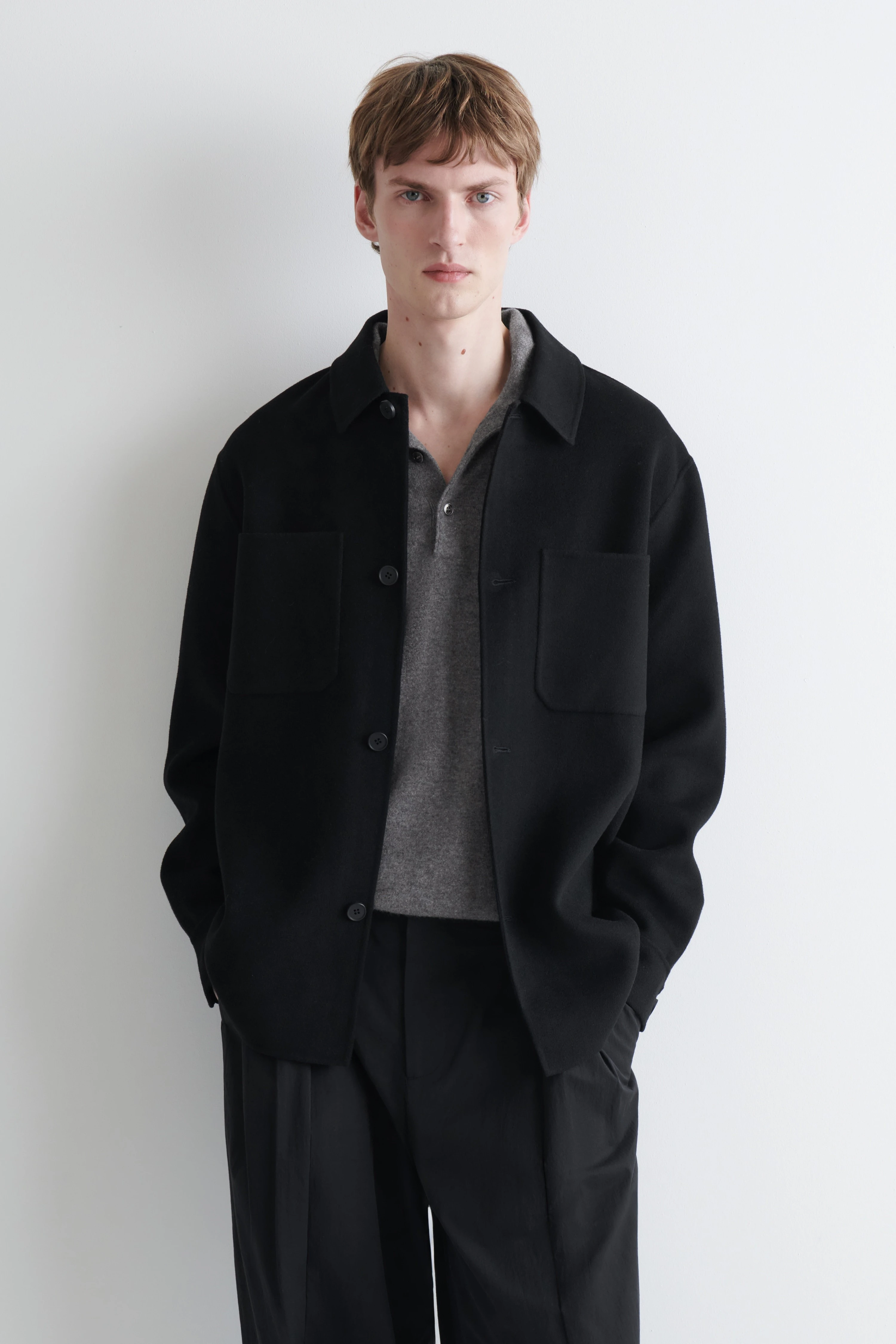DOUBLE-FACED WOOL OVERSHIRT - 1
