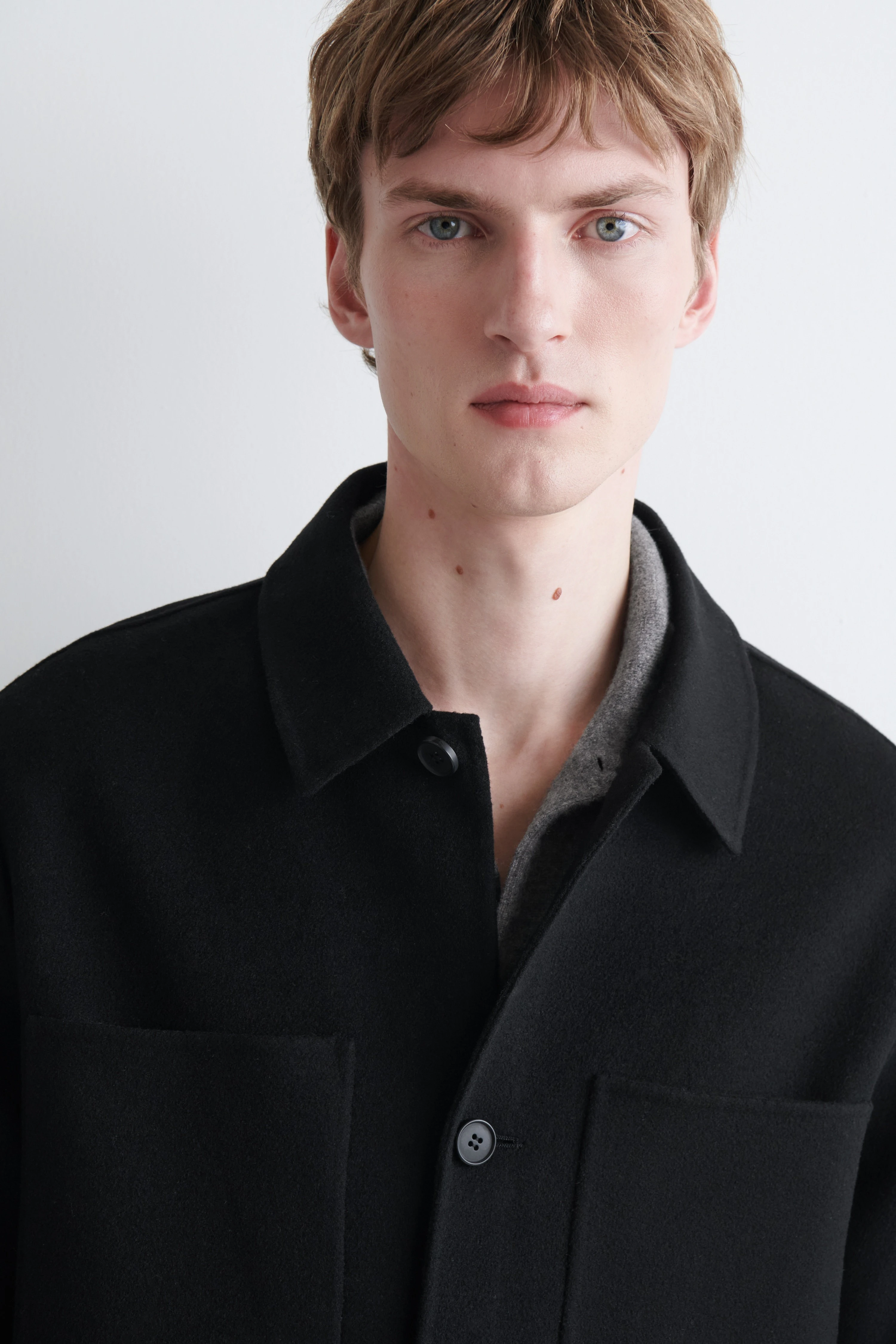 DOUBLE-FACED WOOL OVERSHIRT - 5