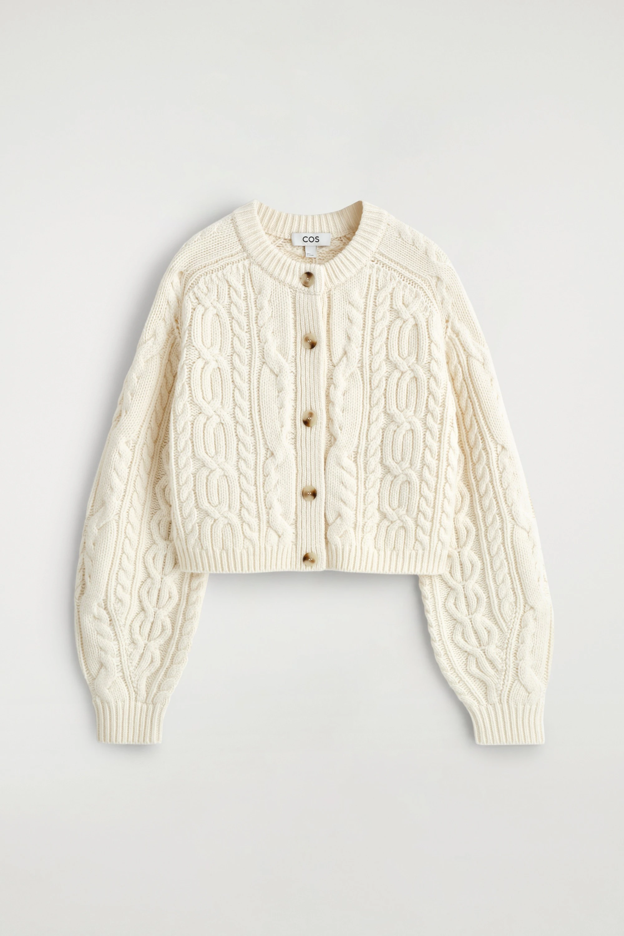 CABLE-KNIT MERINO WOOL CARDIGAN