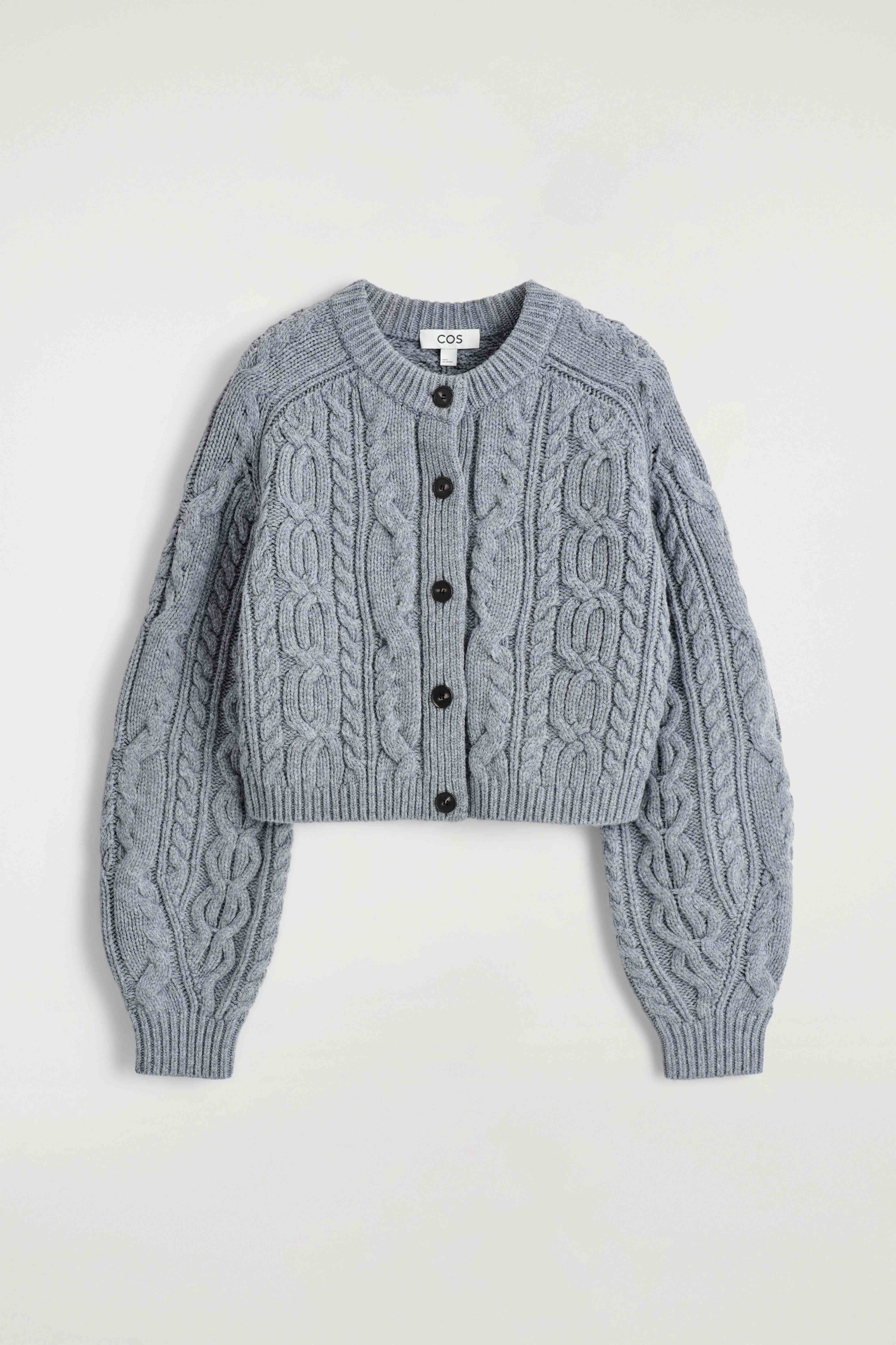 CABLE-KNIT MERINO WOOL CARDIGAN