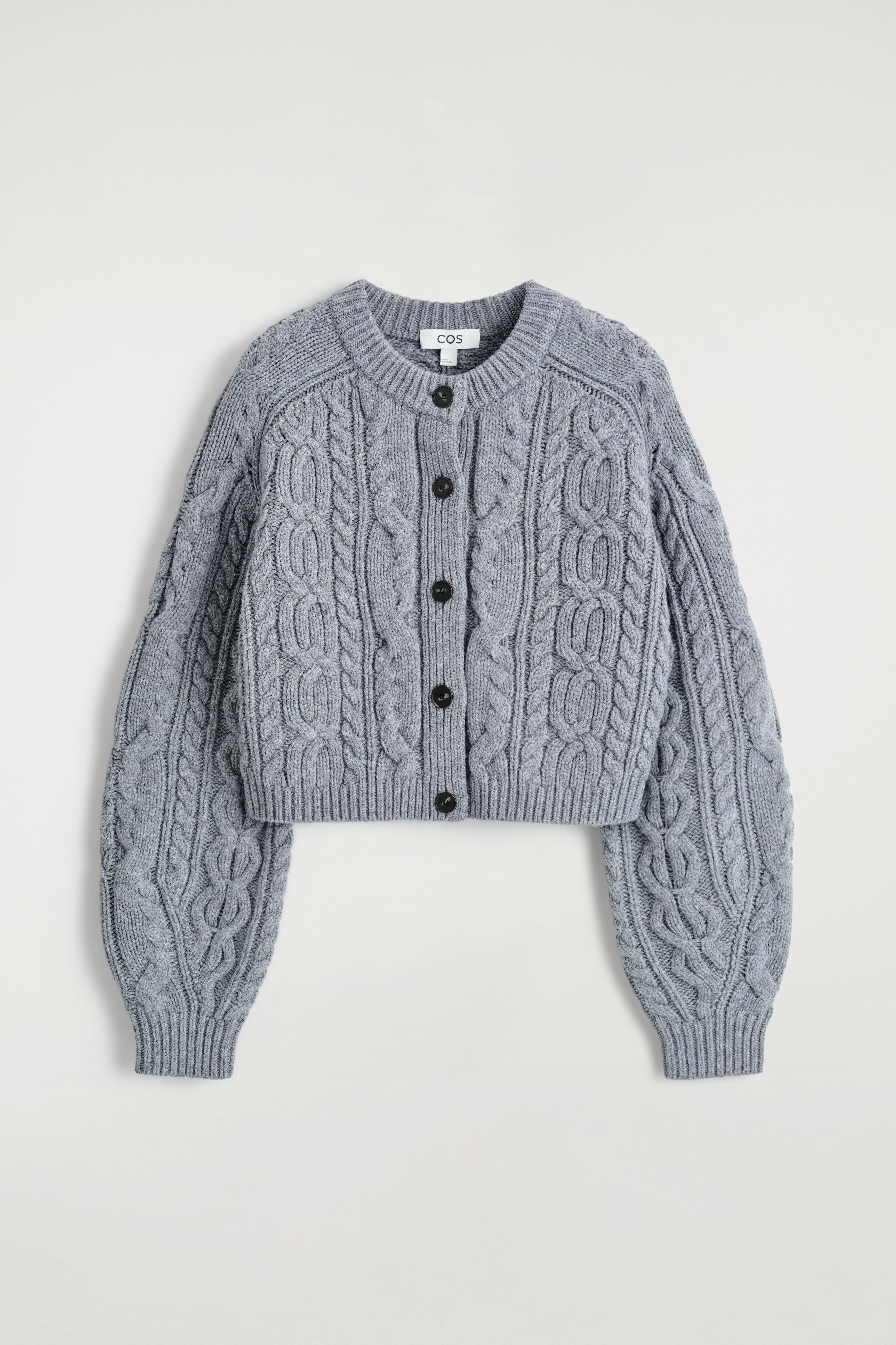 CABLE-KNIT MERINO WOOL CARDIGAN