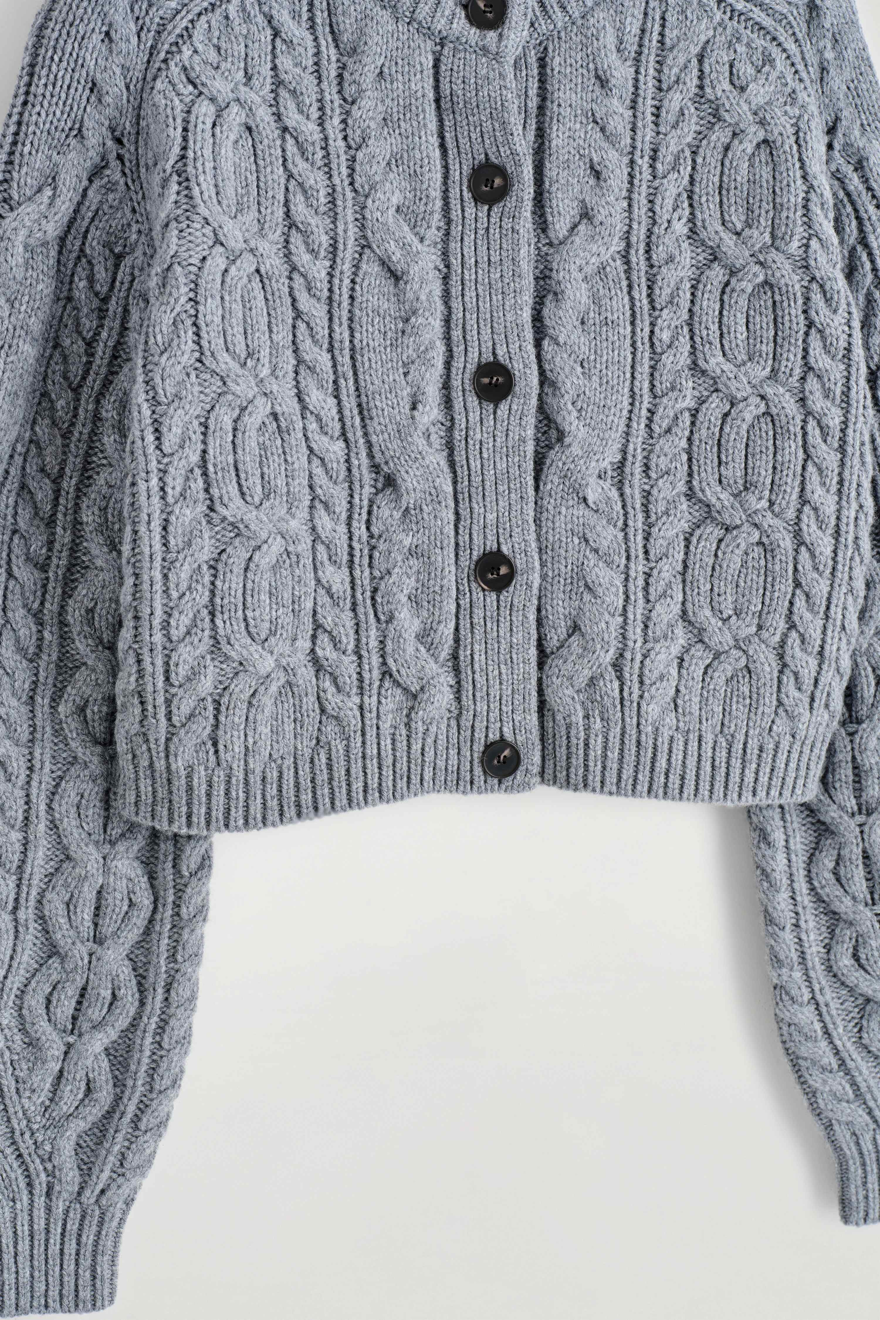 CABLE-KNIT MERINO WOOL CARDIGAN - 2