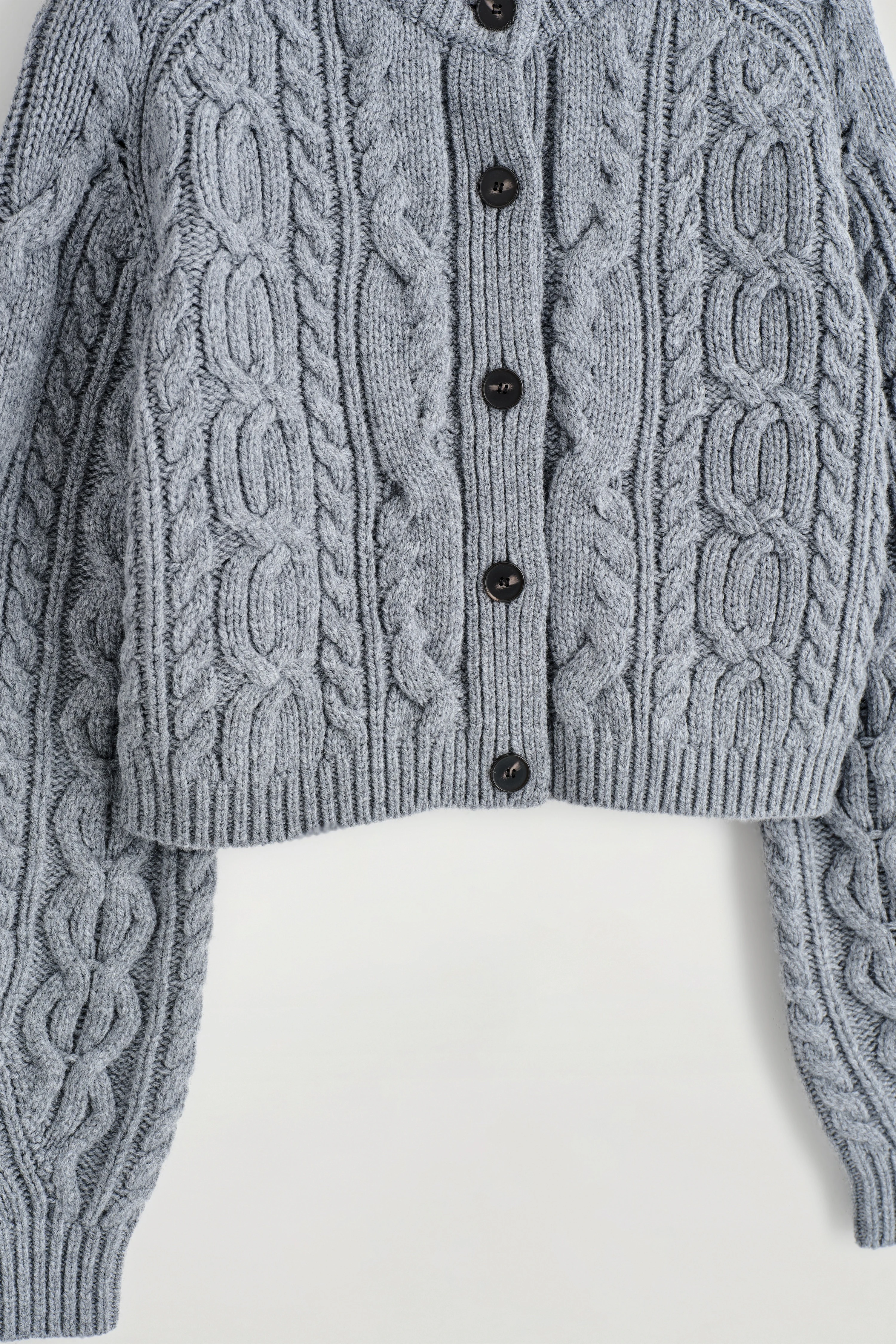 CABLE-KNIT MERINO WOOL CARDIGAN