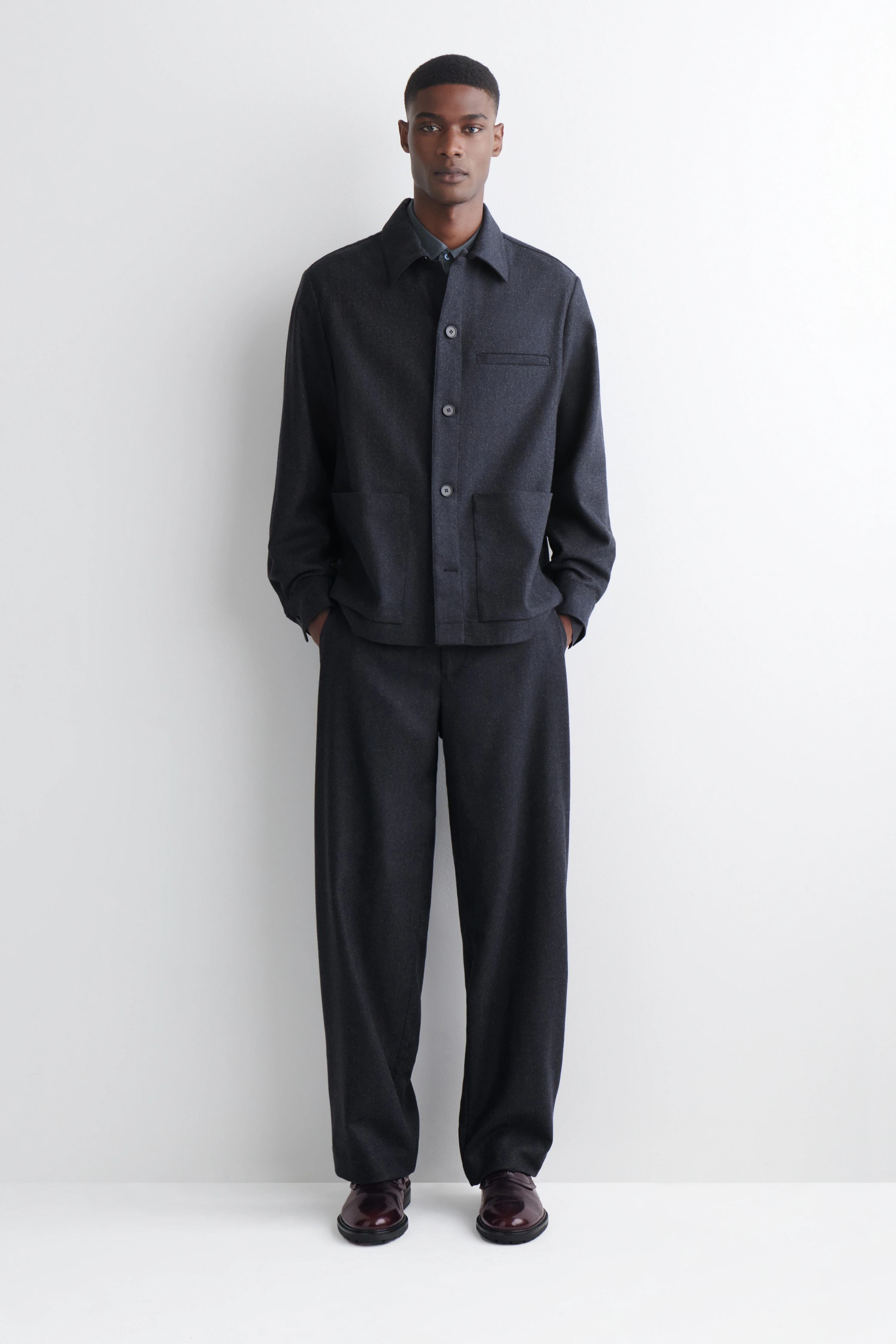WOOL RELAXED-FIT TAPERED TROUSERS - 1