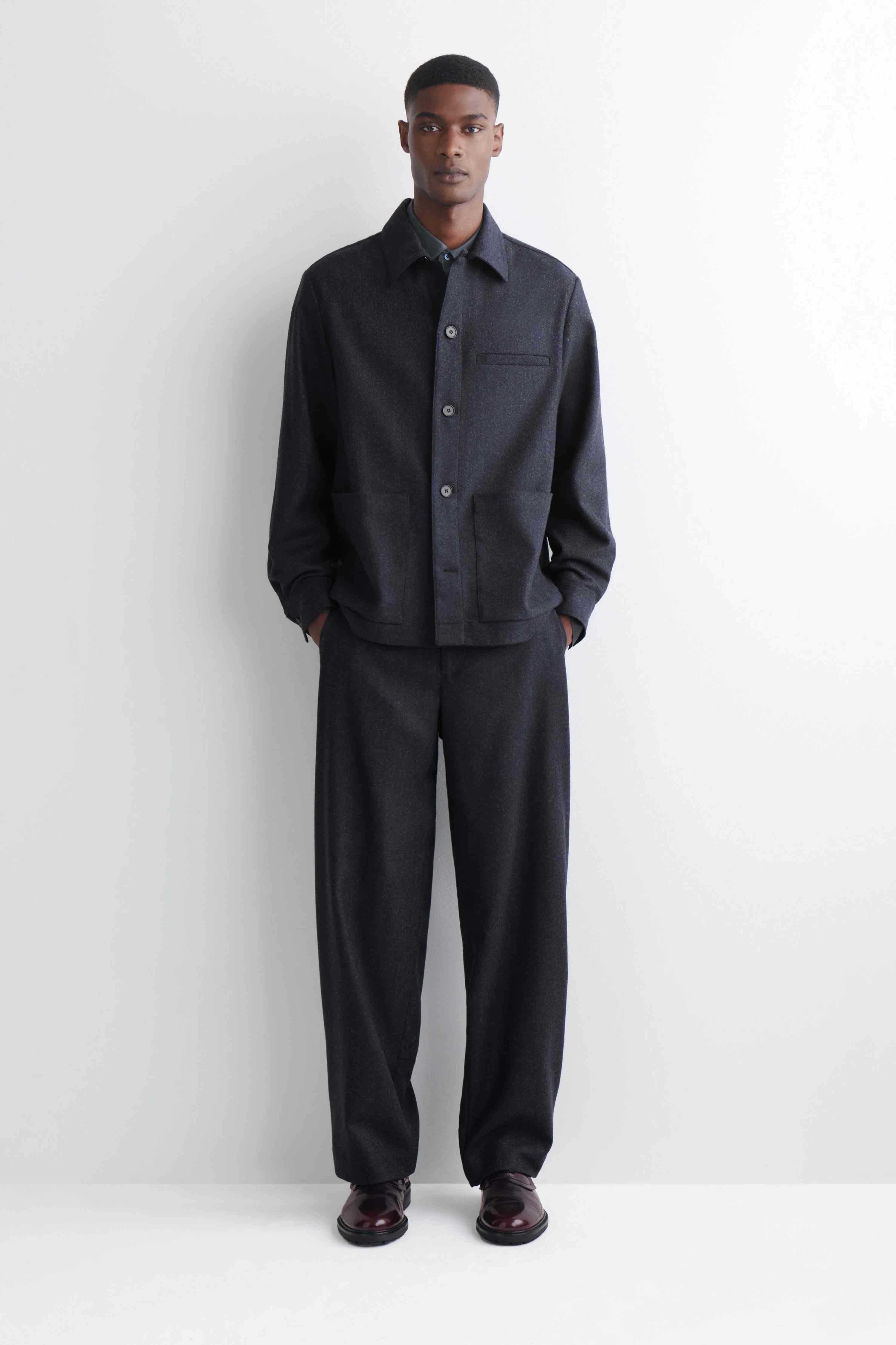 WOOL RELAXED-FIT TAPERED TROUSERS - 1