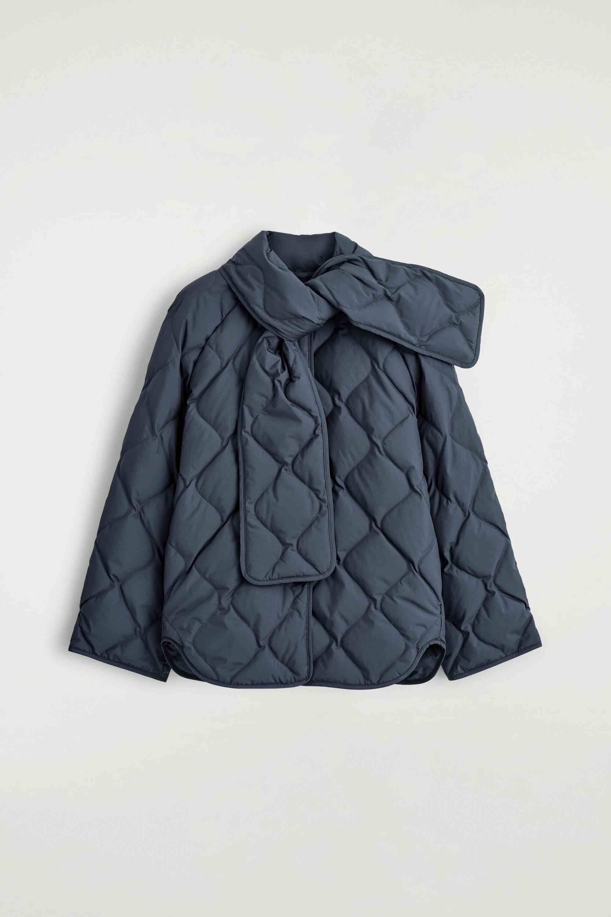 SCARF DETAIL QUILTED LINER JACKET - 1