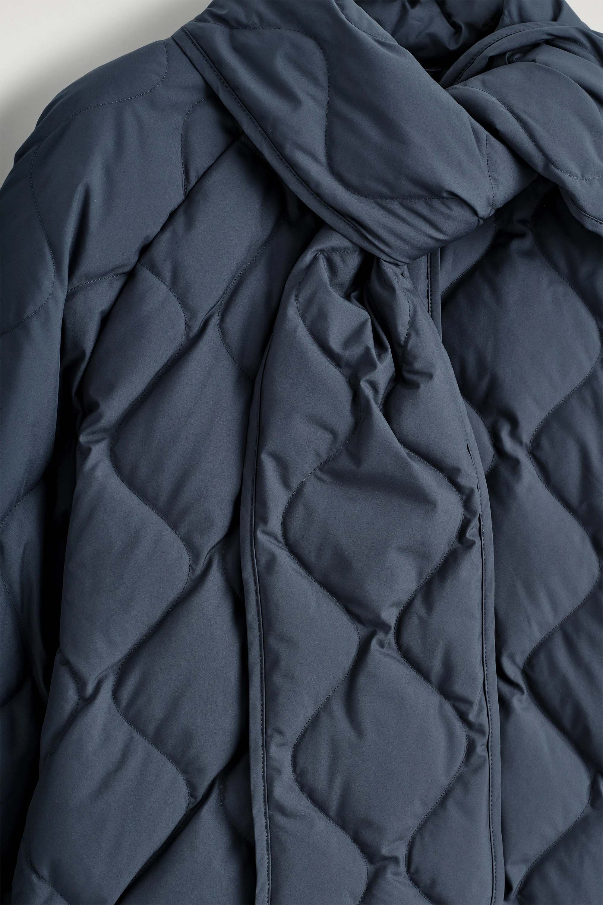 SCARF DETAIL QUILTED LINER JACKET - 2