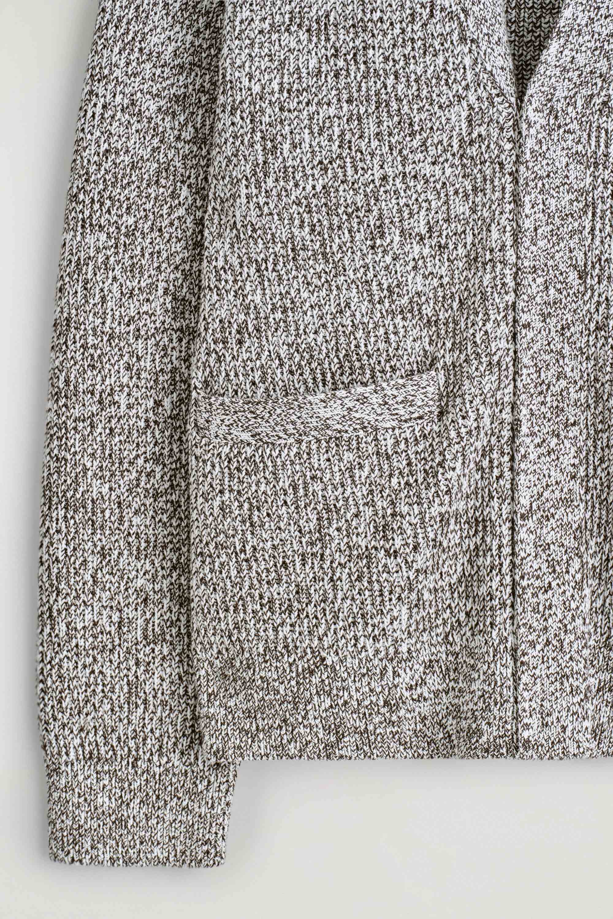 FLECKED V-NECK ZIP-UP CARDIGAN - 2