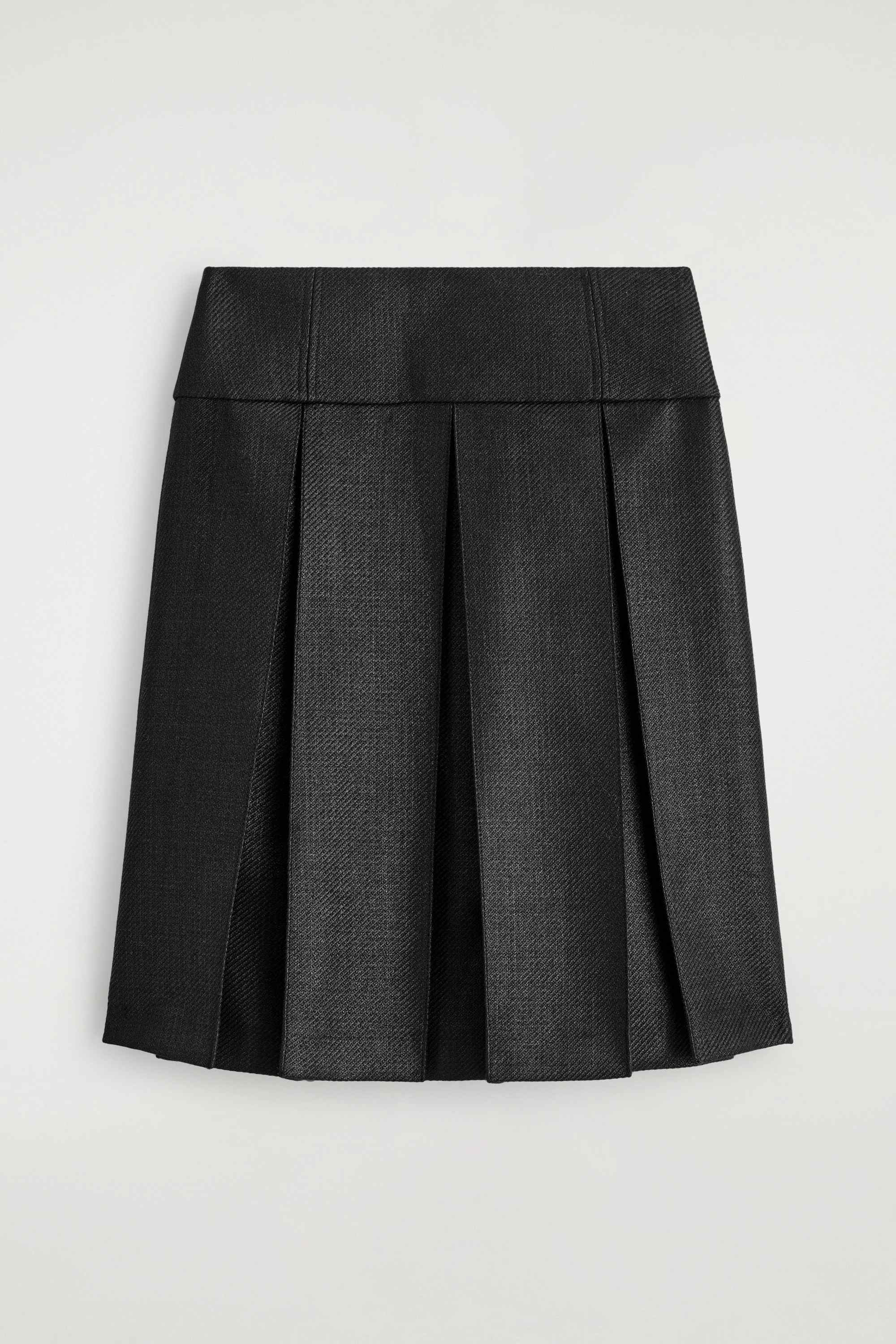 PLEATED WOOL-BLEND SKIRT - 1