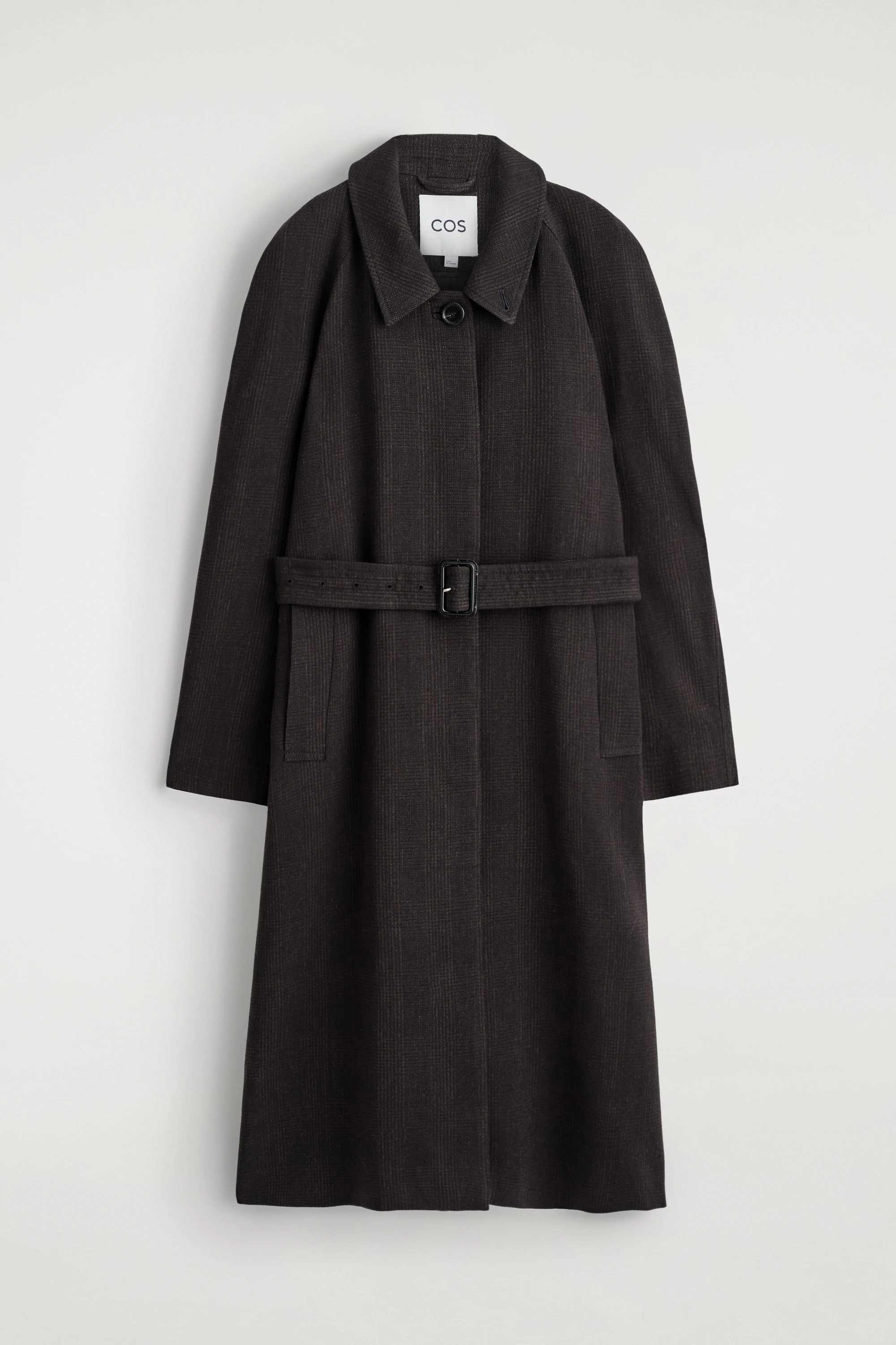 WOOL-BLEND LONG TRENCH COAT - 1