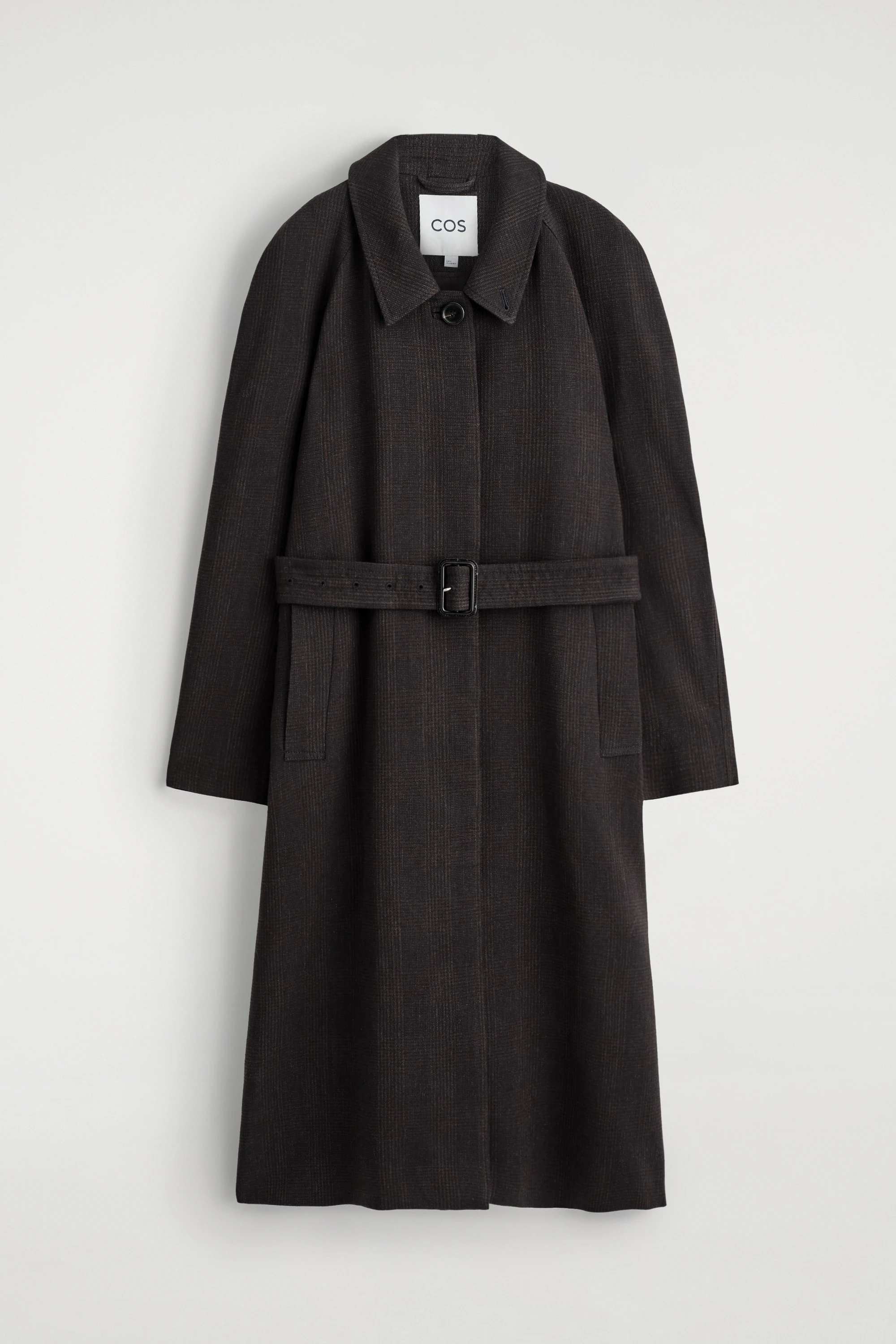 WOOL-BLEND LONG TRENCH COAT - 1