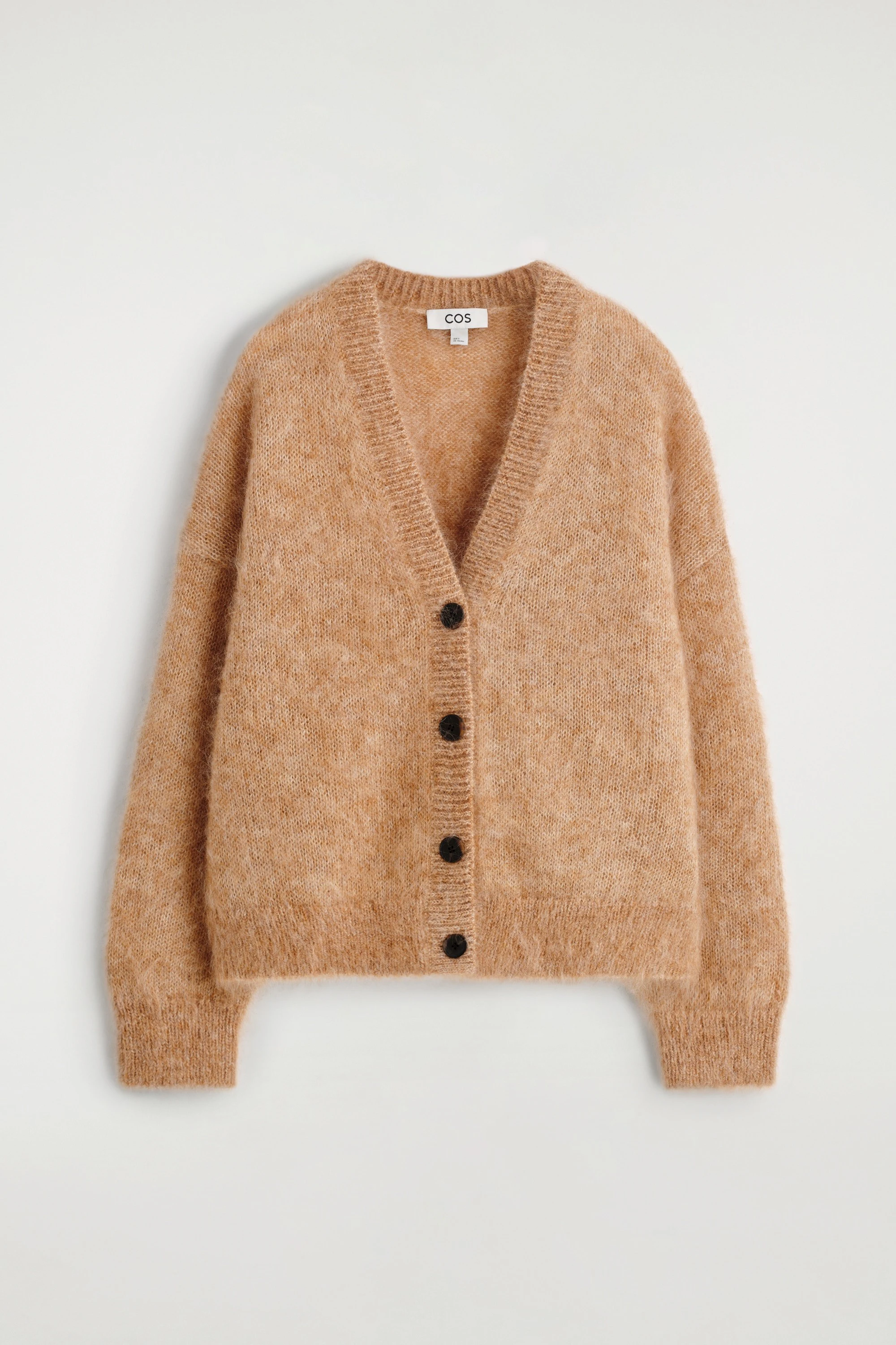 MOHAIR-WOOL V-NECK CARDIGAN - 1
