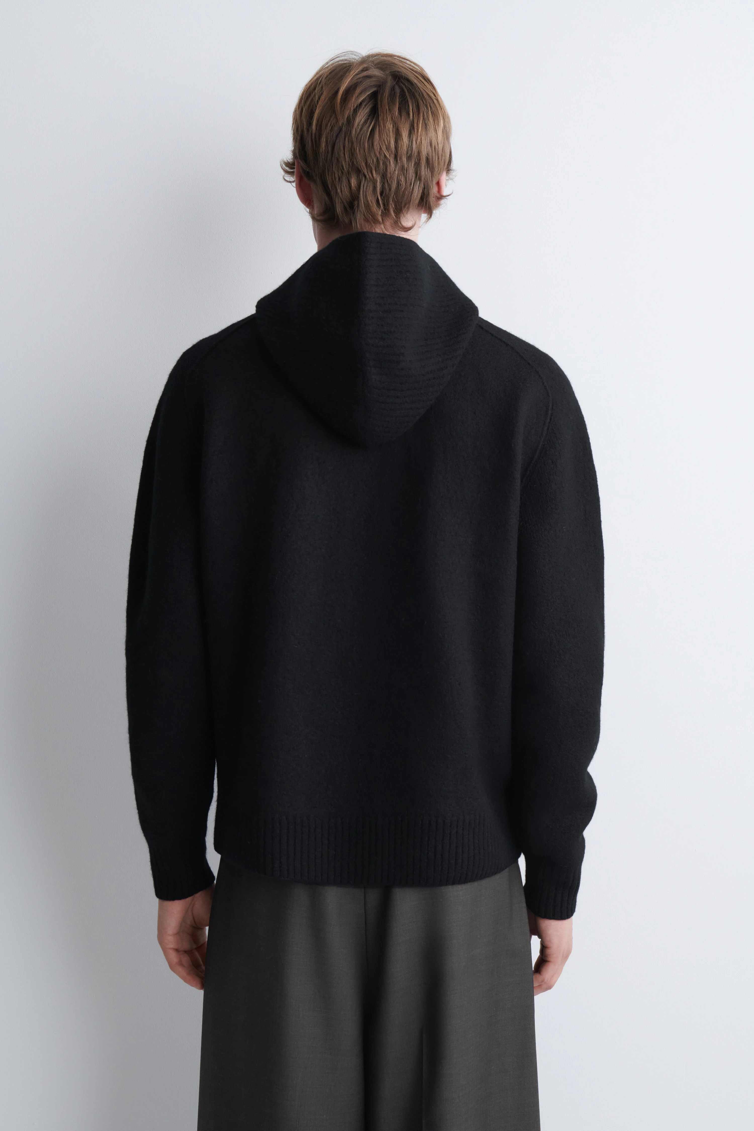 BOILED MERINO WOOL HALF-ZIP HOODIE - 2