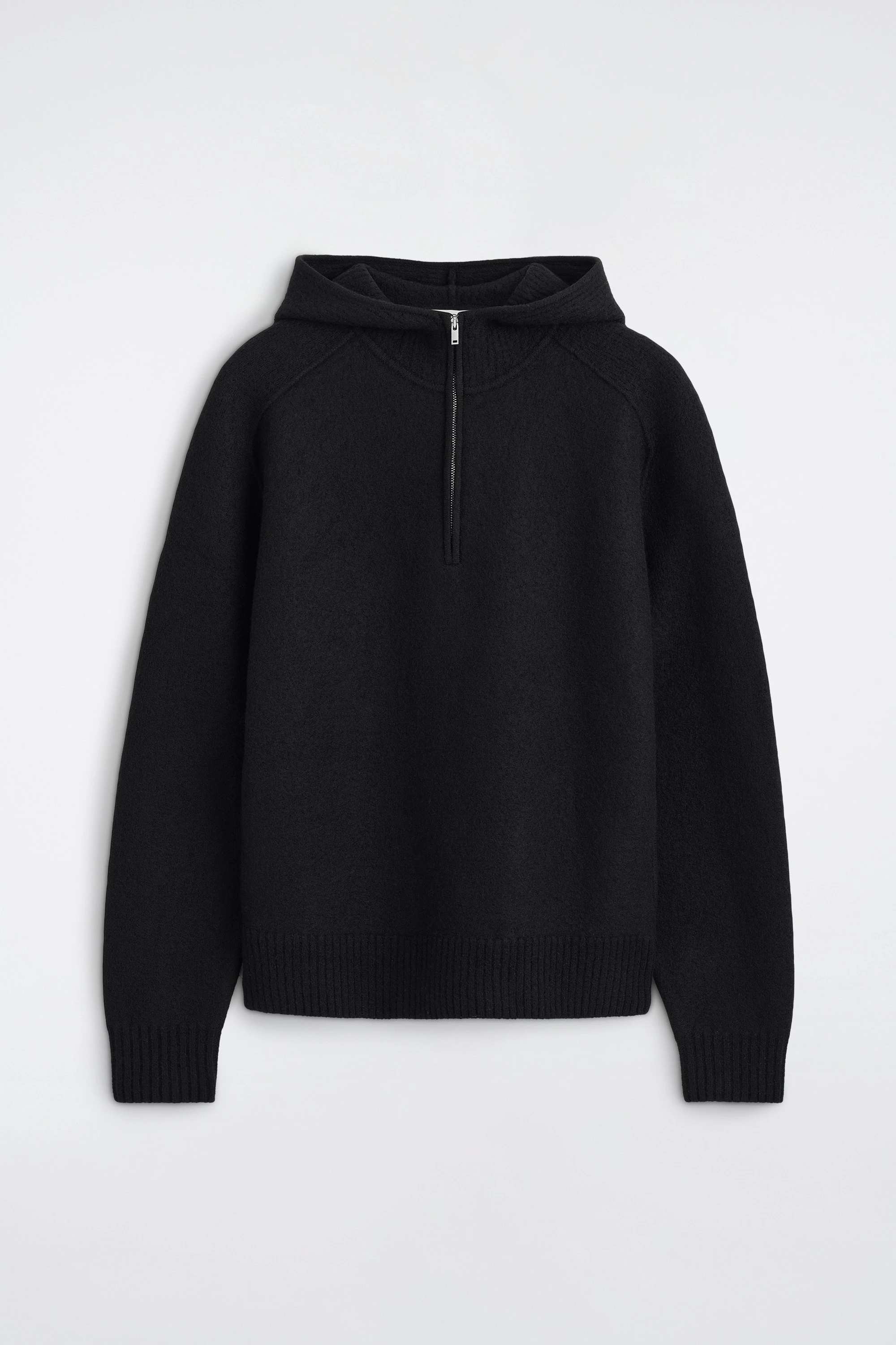 BOILED MERINO WOOL HALF-ZIP HOODIE - 6