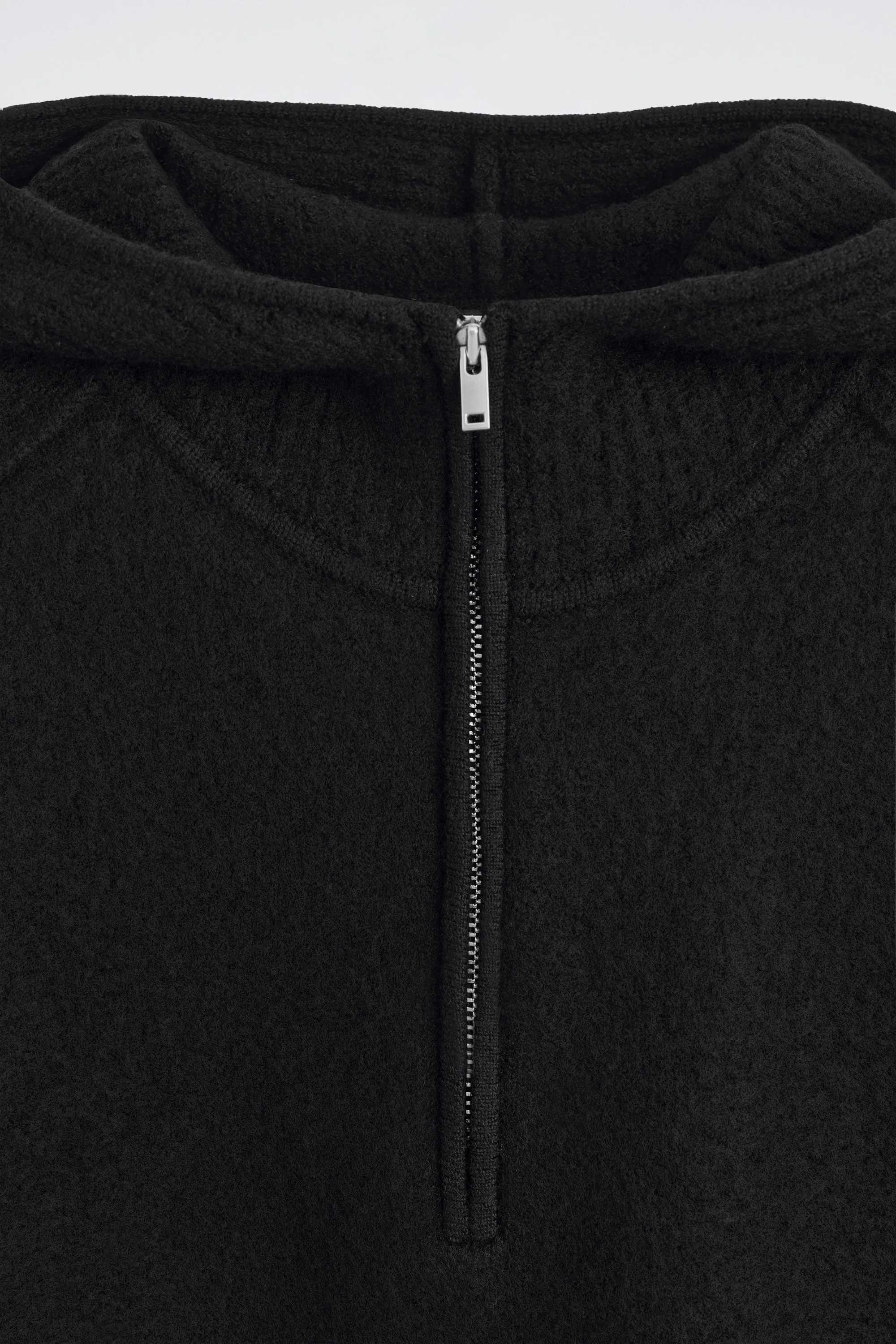 BOILED MERINO WOOL HALF-ZIP HOODIE - 7