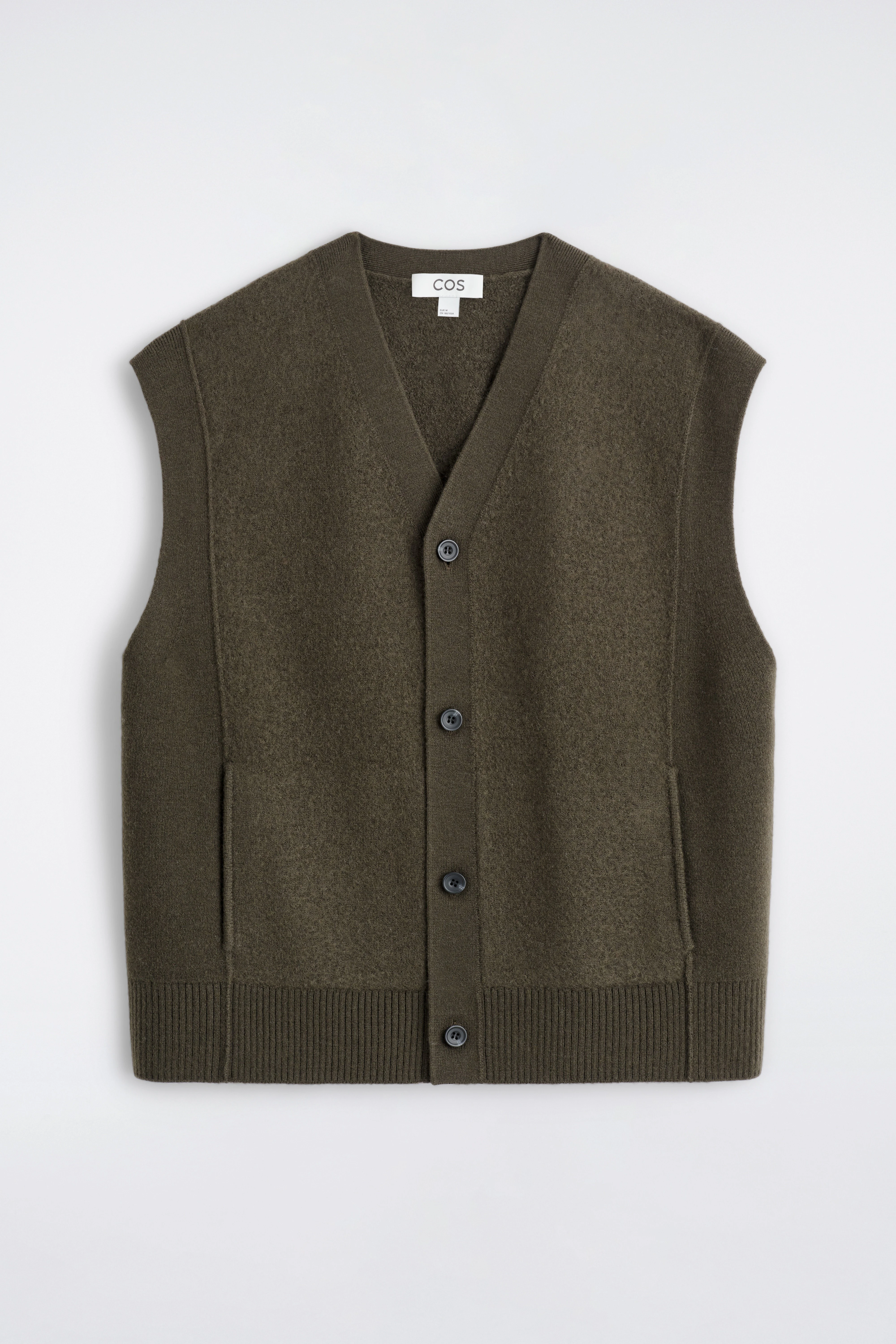 BUTTONED BOILED-WOOL VEST - 1