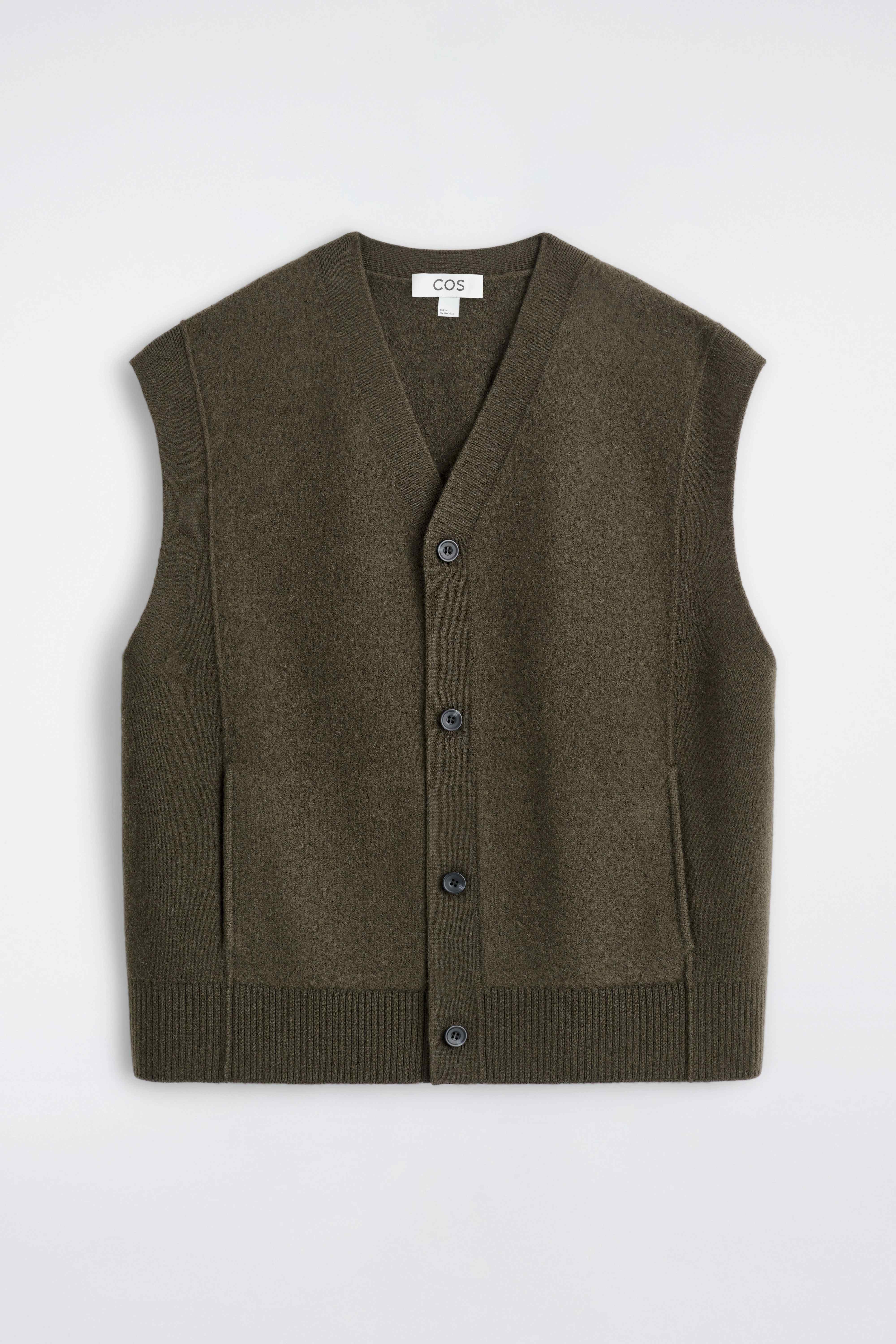 BUTTONED BOILED-WOOL VEST - 1