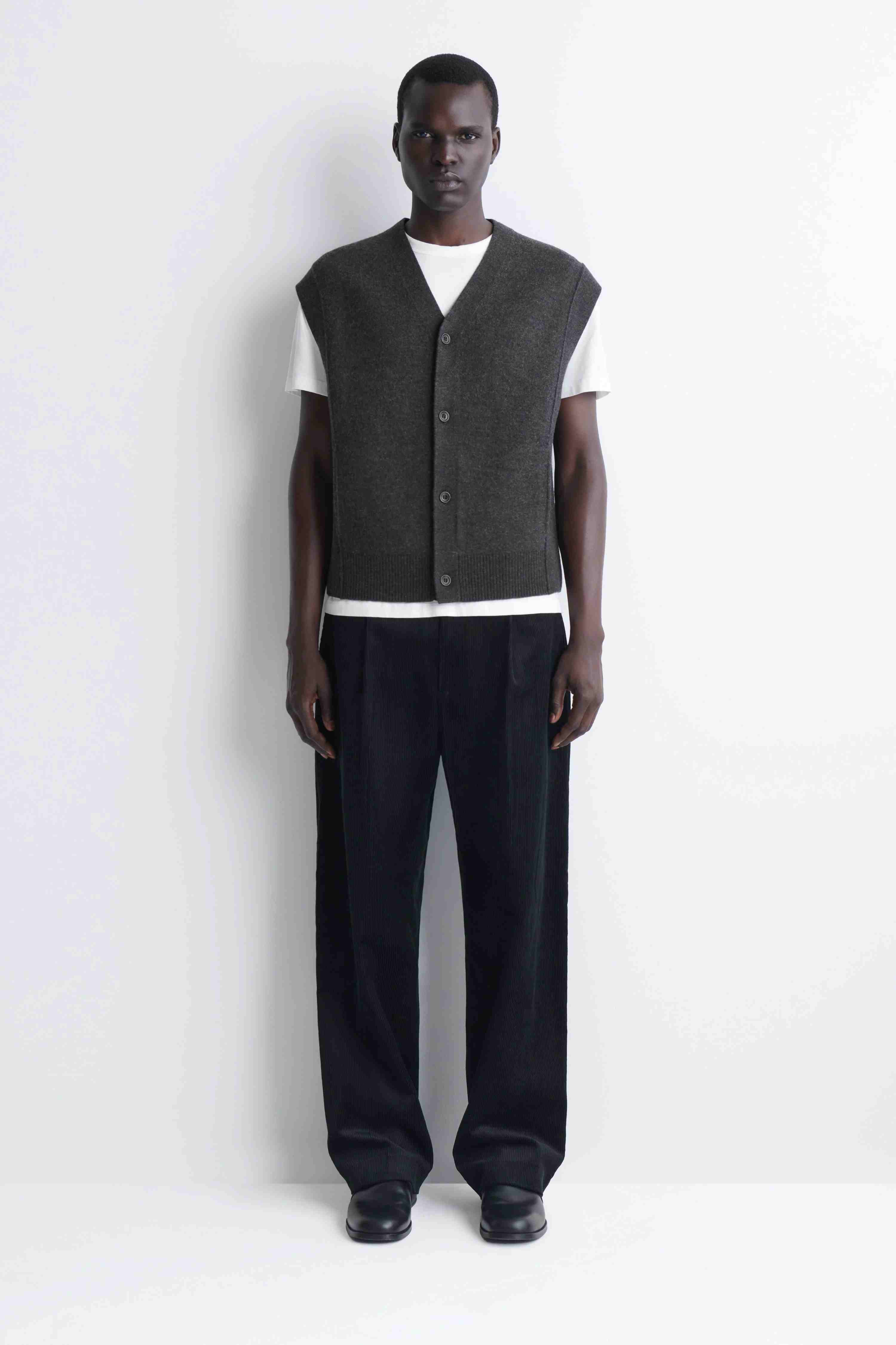 BUTTONED BOILED-WOOL VEST - 5