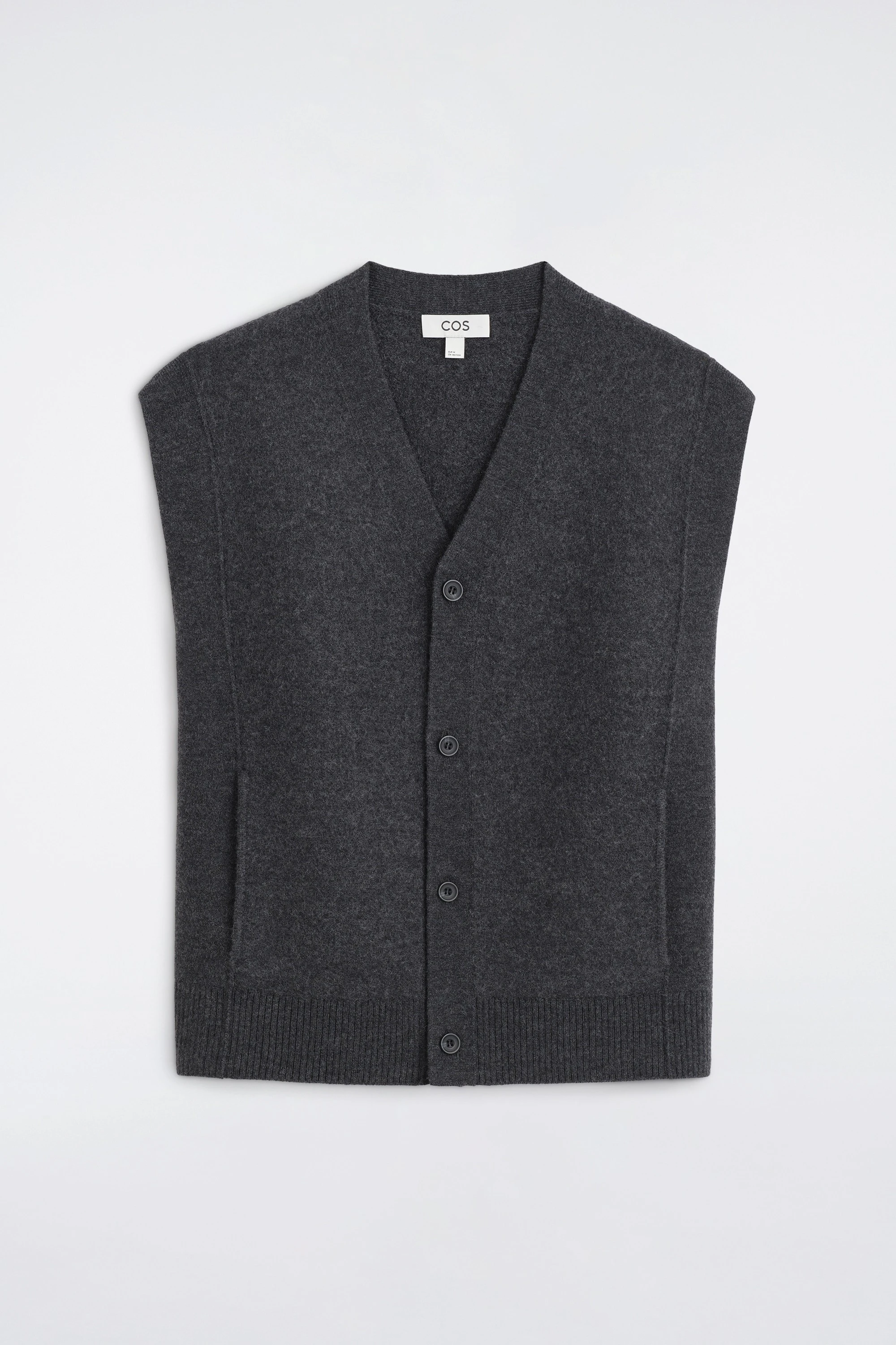 BUTTONED BOILED-WOOL VEST - 6