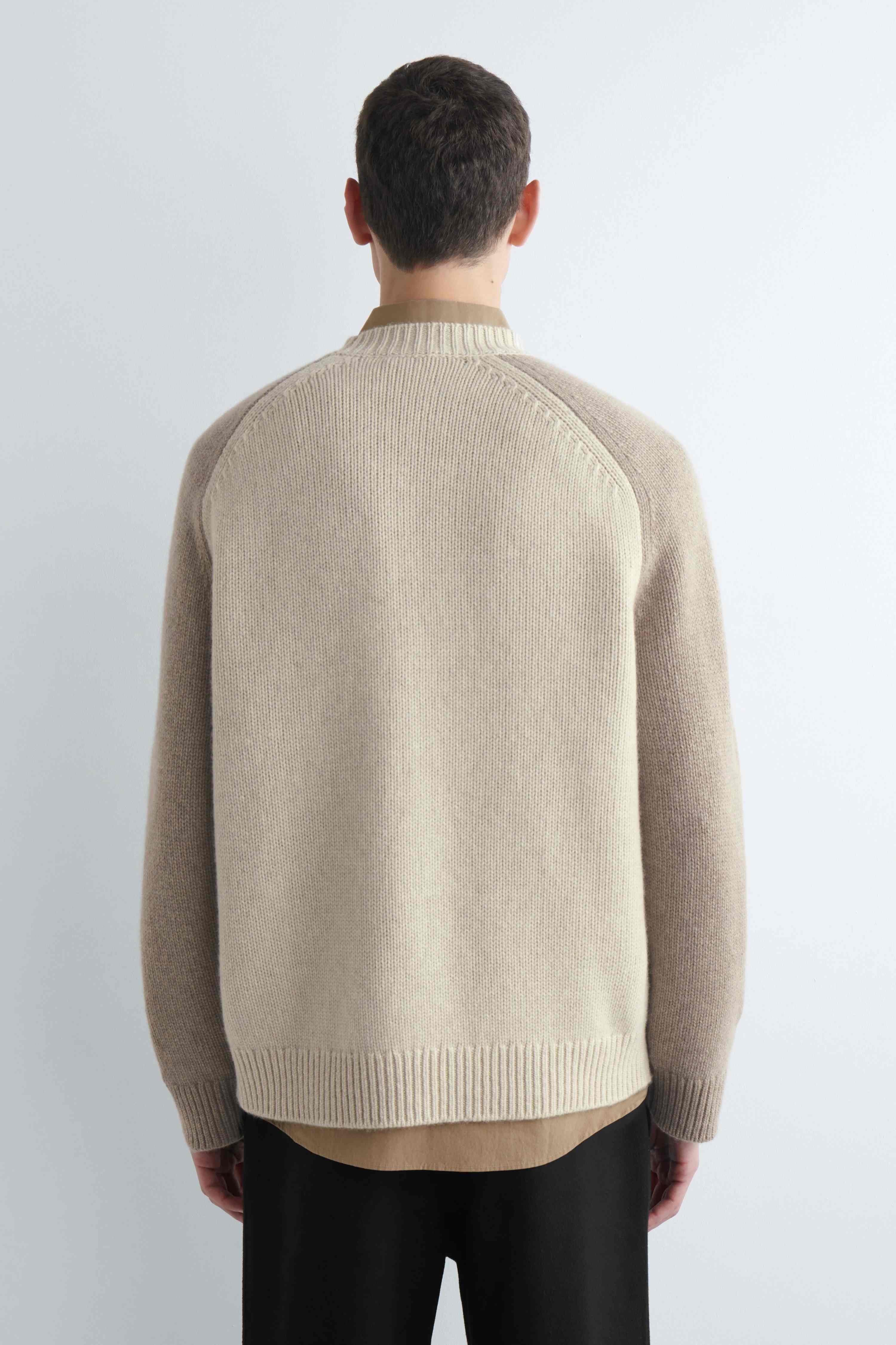 COLOUR-BLOCK PURE CASHMERE JUMPER