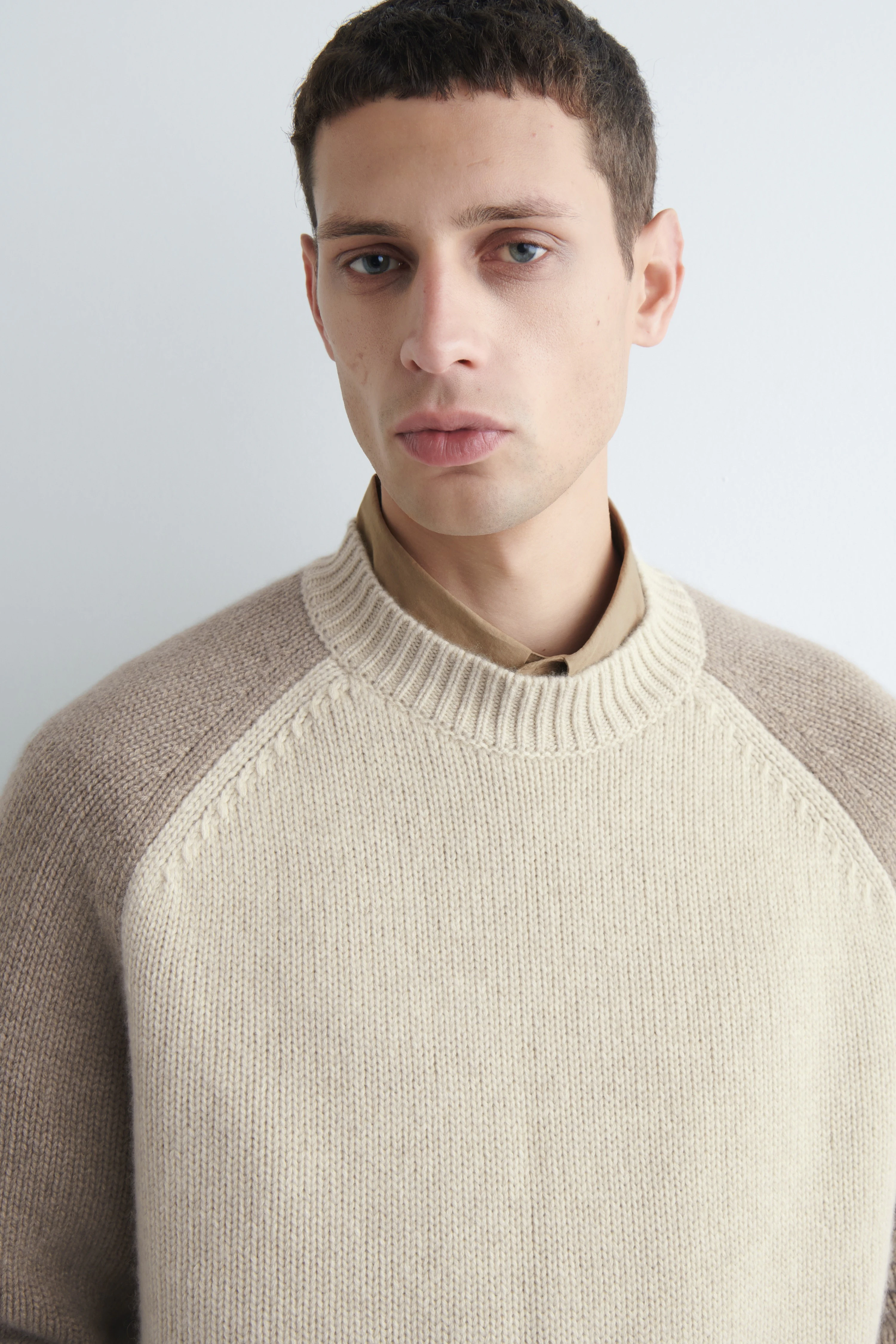 COLOUR-BLOCK PURE CASHMERE JUMPER - 5