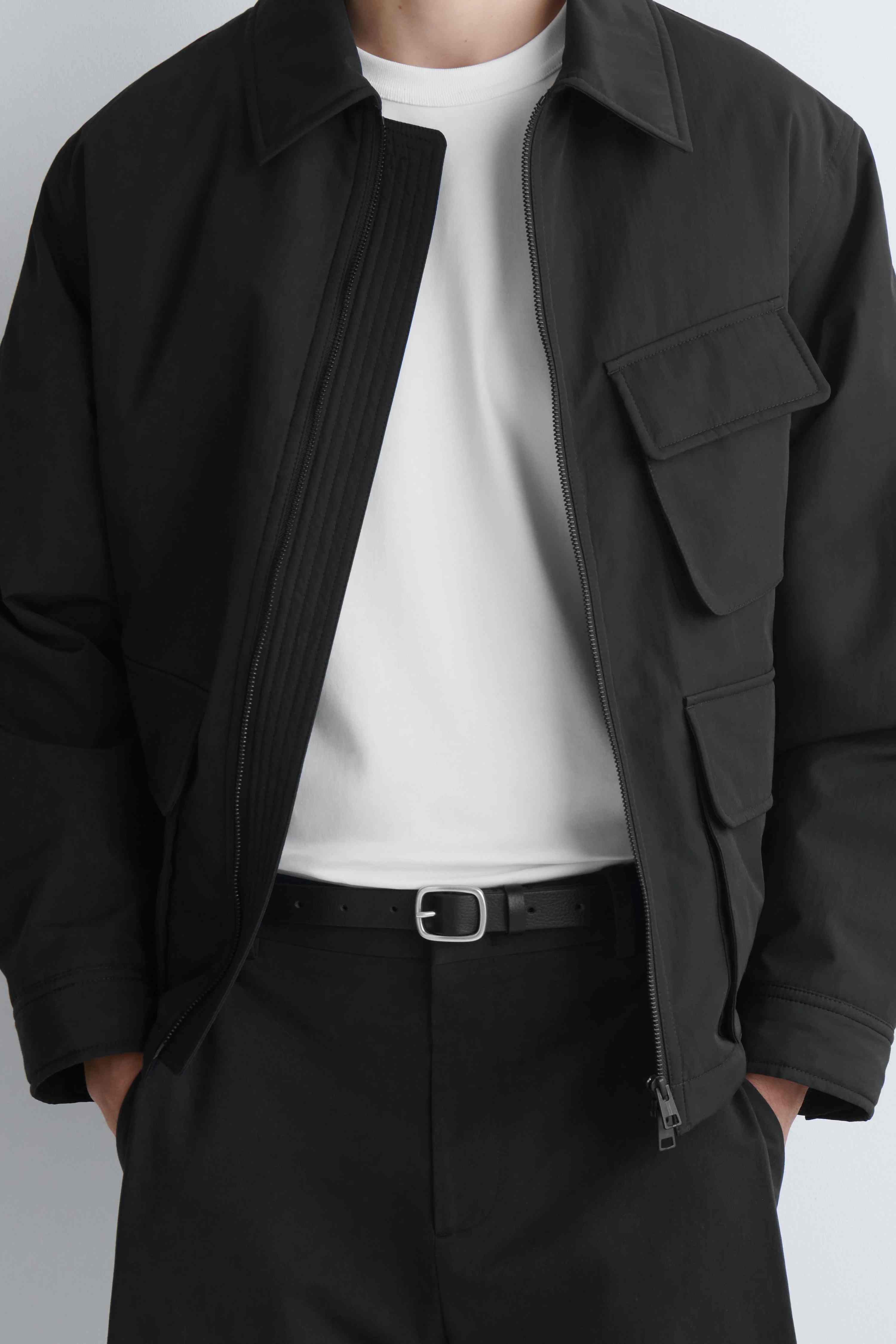 GRAINED-LEATHER BELT - 1