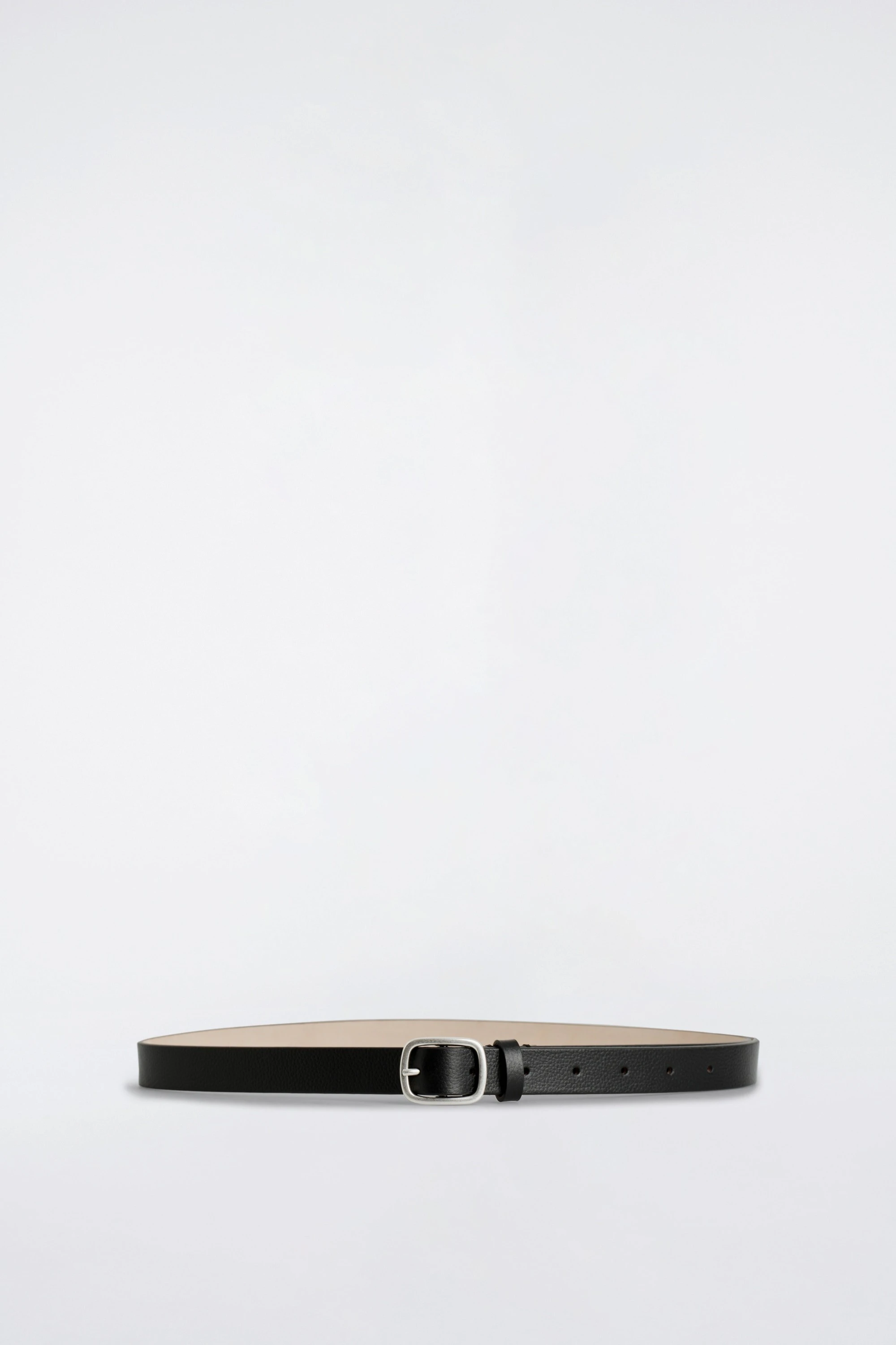 GRAINED-LEATHER BELT