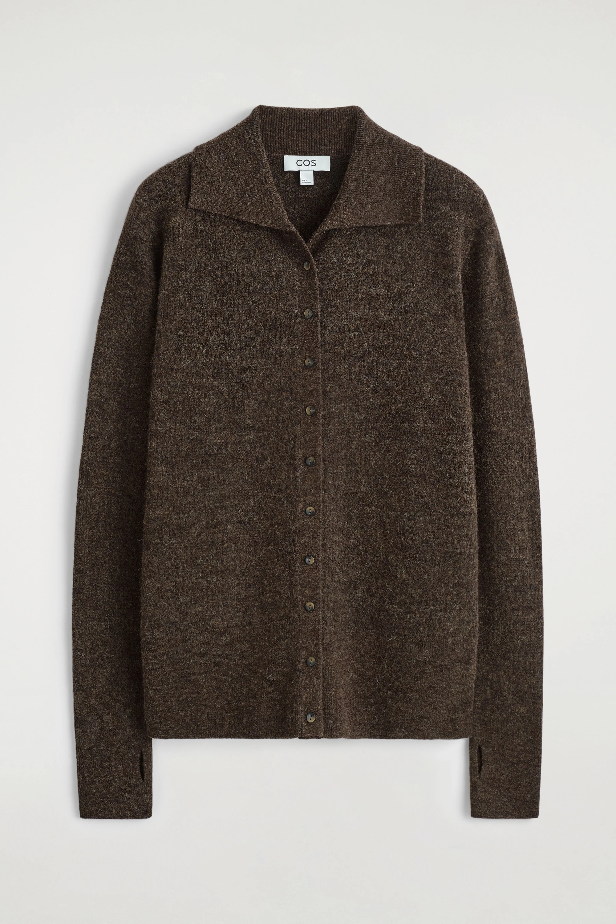 ALPACA MERINO WOOL HIGH-NECK CARDIGAN - 2